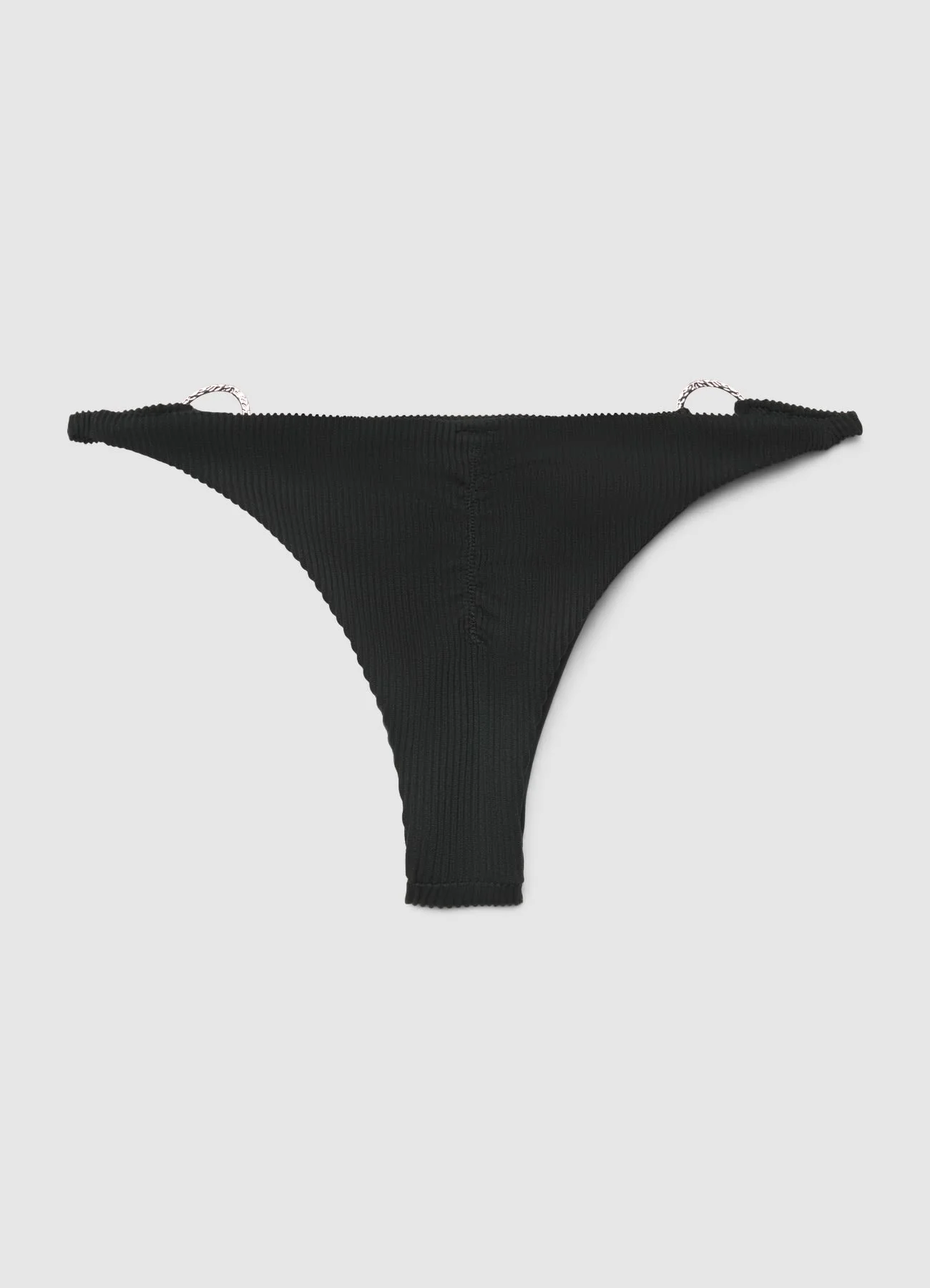 Slip bikini brasiliana goffrata con anelli laterali - Image 3
