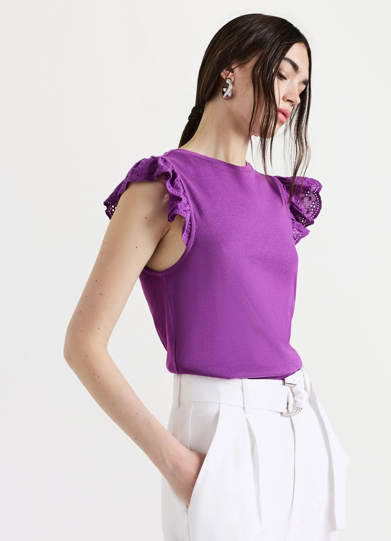 T-shirt a costina volant - Image 2