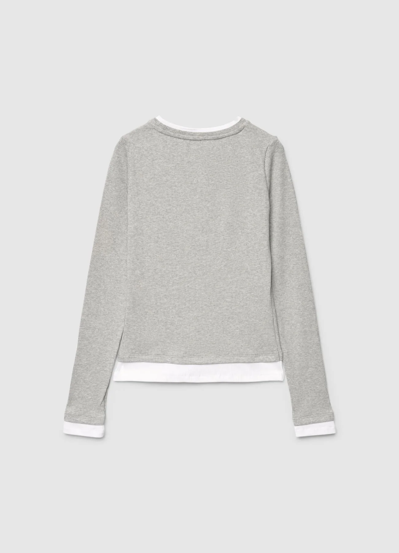 T-shirt a costine con inserti a contrasto - Image 4