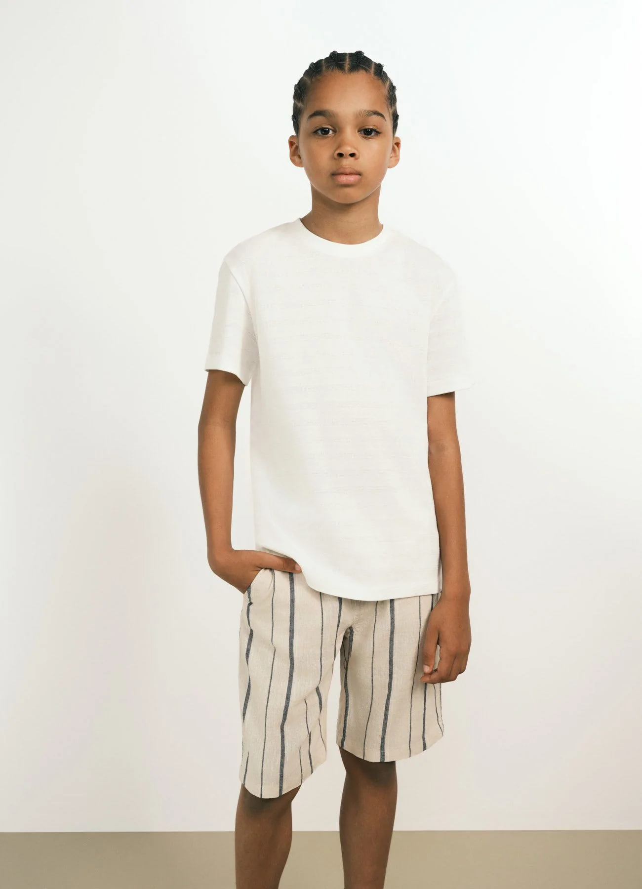 T-shirt a righe tono su tono - Image 4