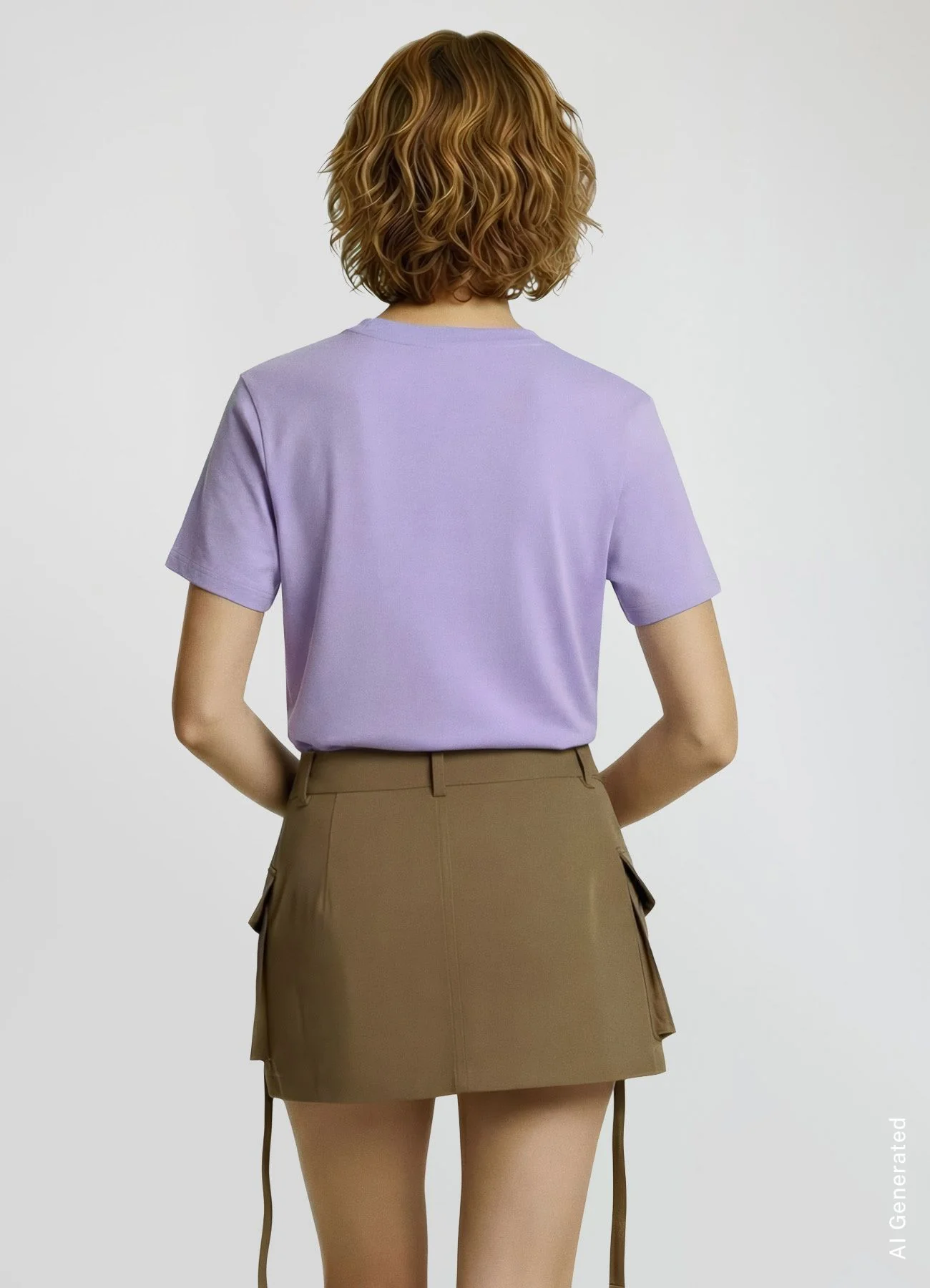 T-shirt a tinta unita con girocollo - Image 3