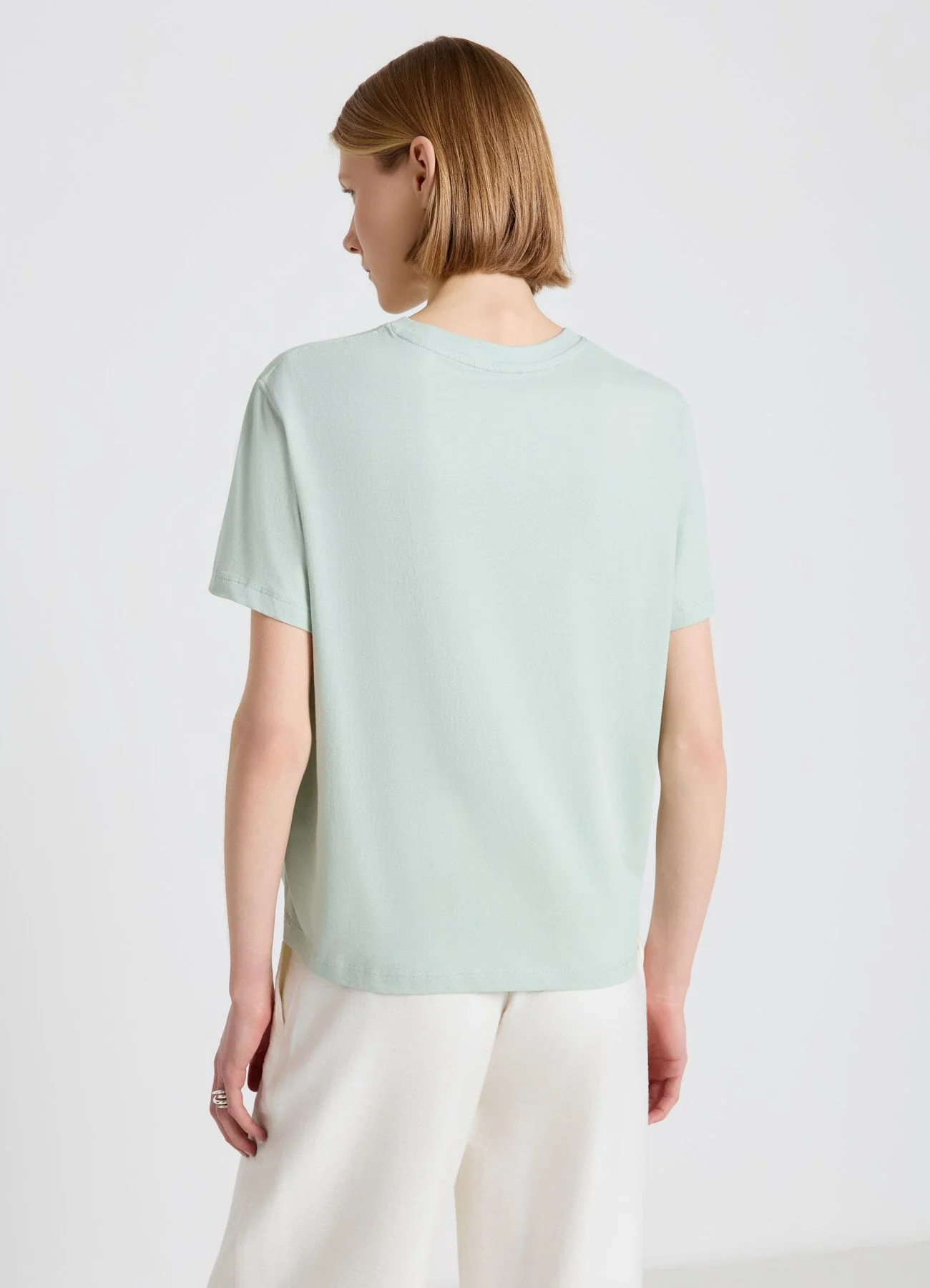 T-shirt a tinta unita con girocollo - Image 2
