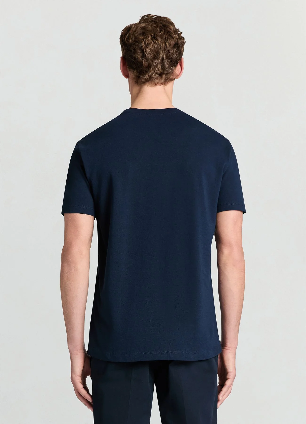 T-shirt a tinta unita in tessuto piquet