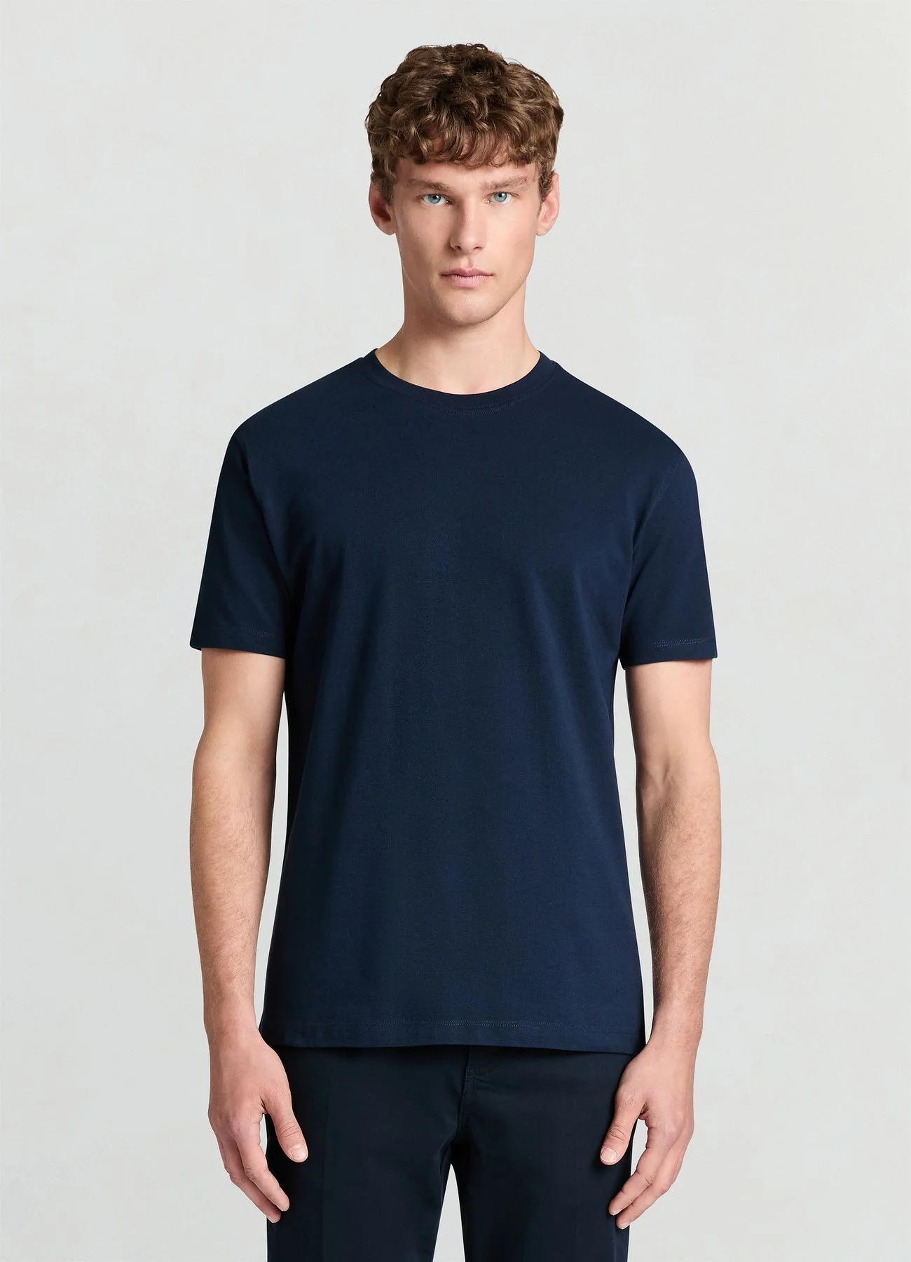 T-shirt a tinta unita in tessuto piquet - Image 2