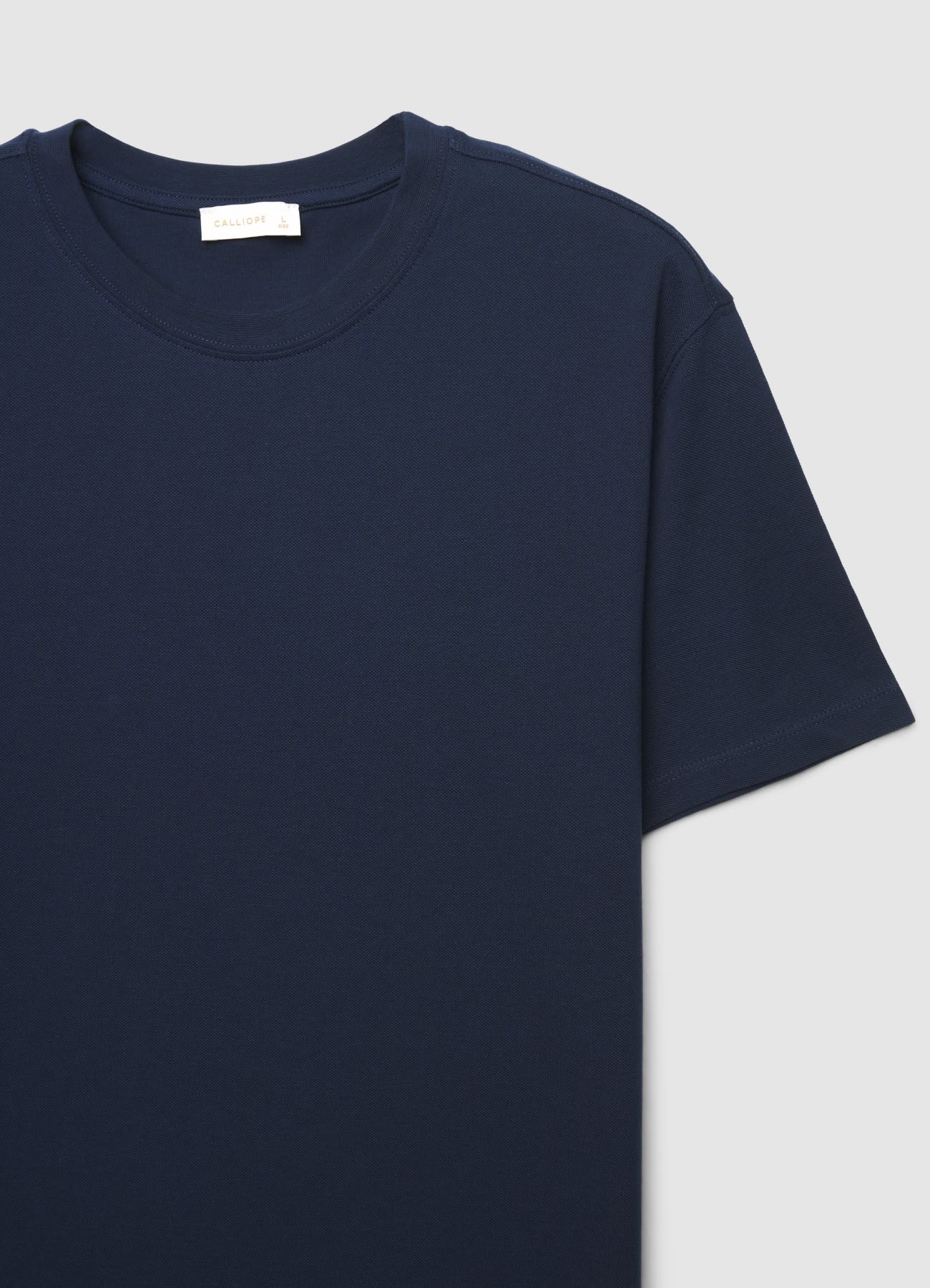 T-shirt a tinta unita in tessuto piquet - Image 5