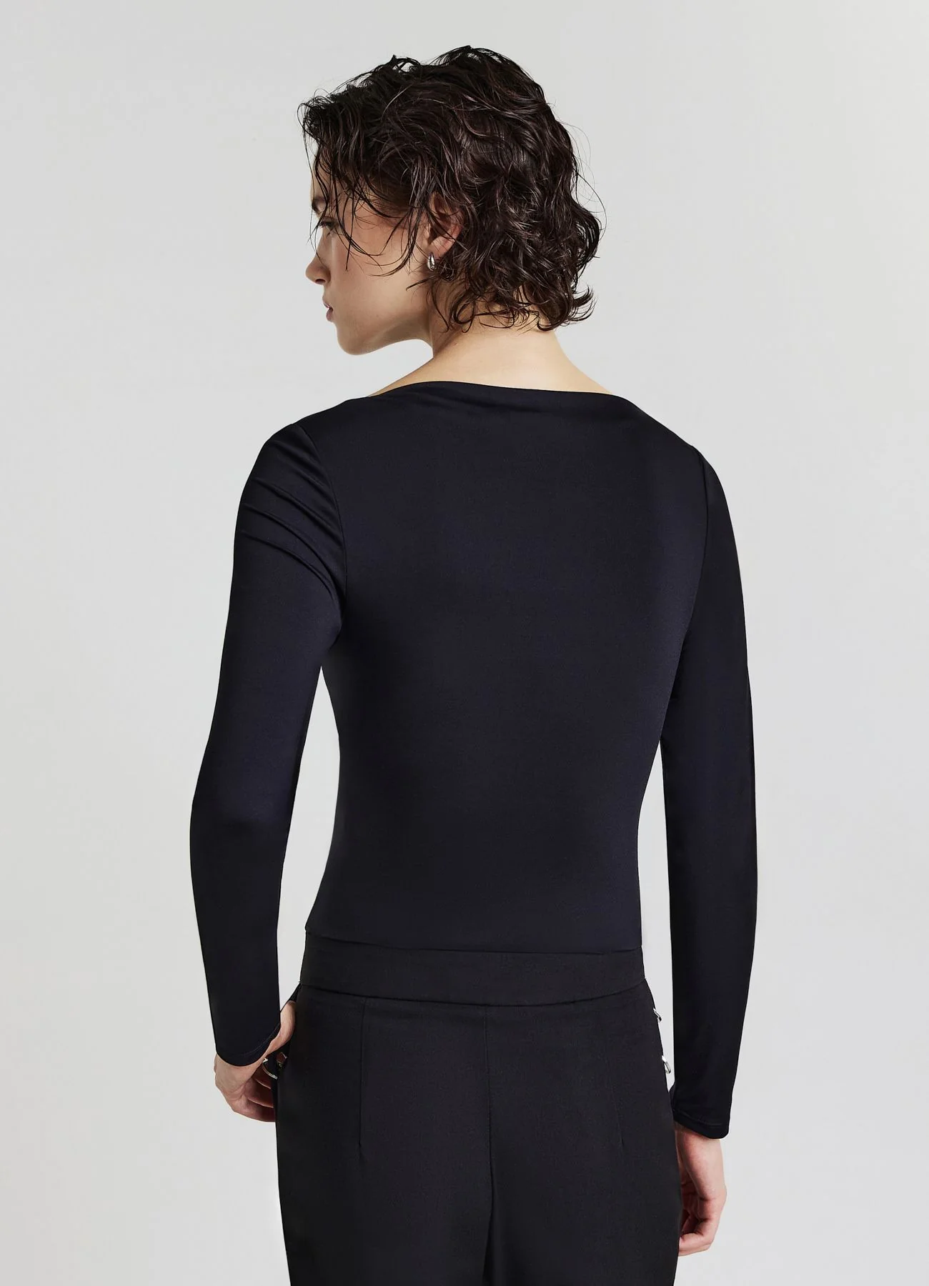 T-shirt collo sciallato - Image 3