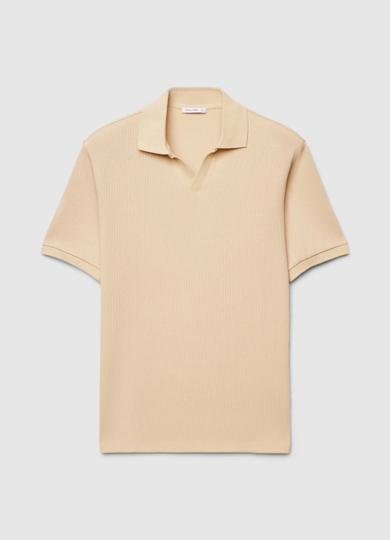 T-shirt con colletto a polo e scollo a V - Image 5