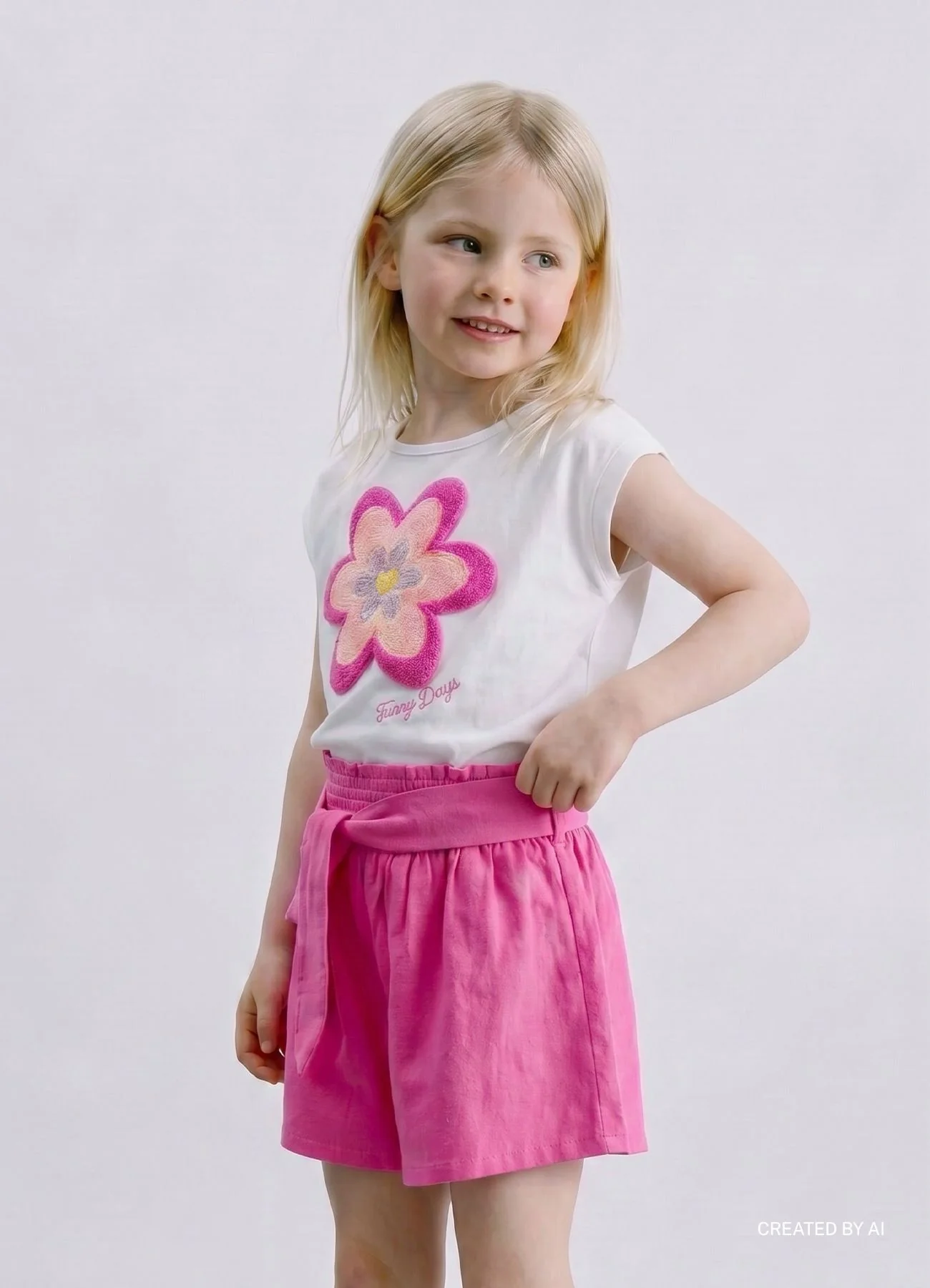 T-shirt con fiore in crochet - Image 4