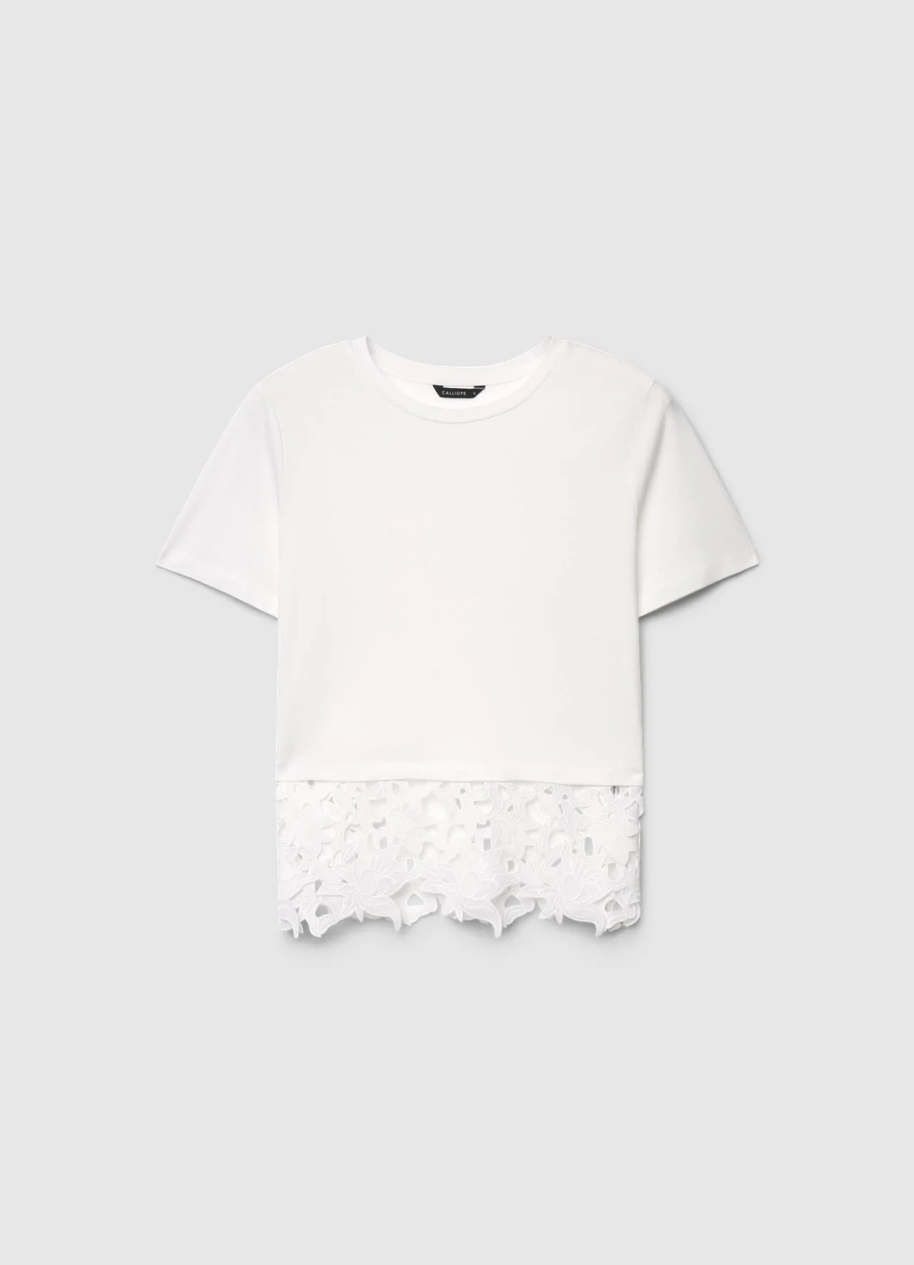 T-shirt con fondo in sangallo - Image 2