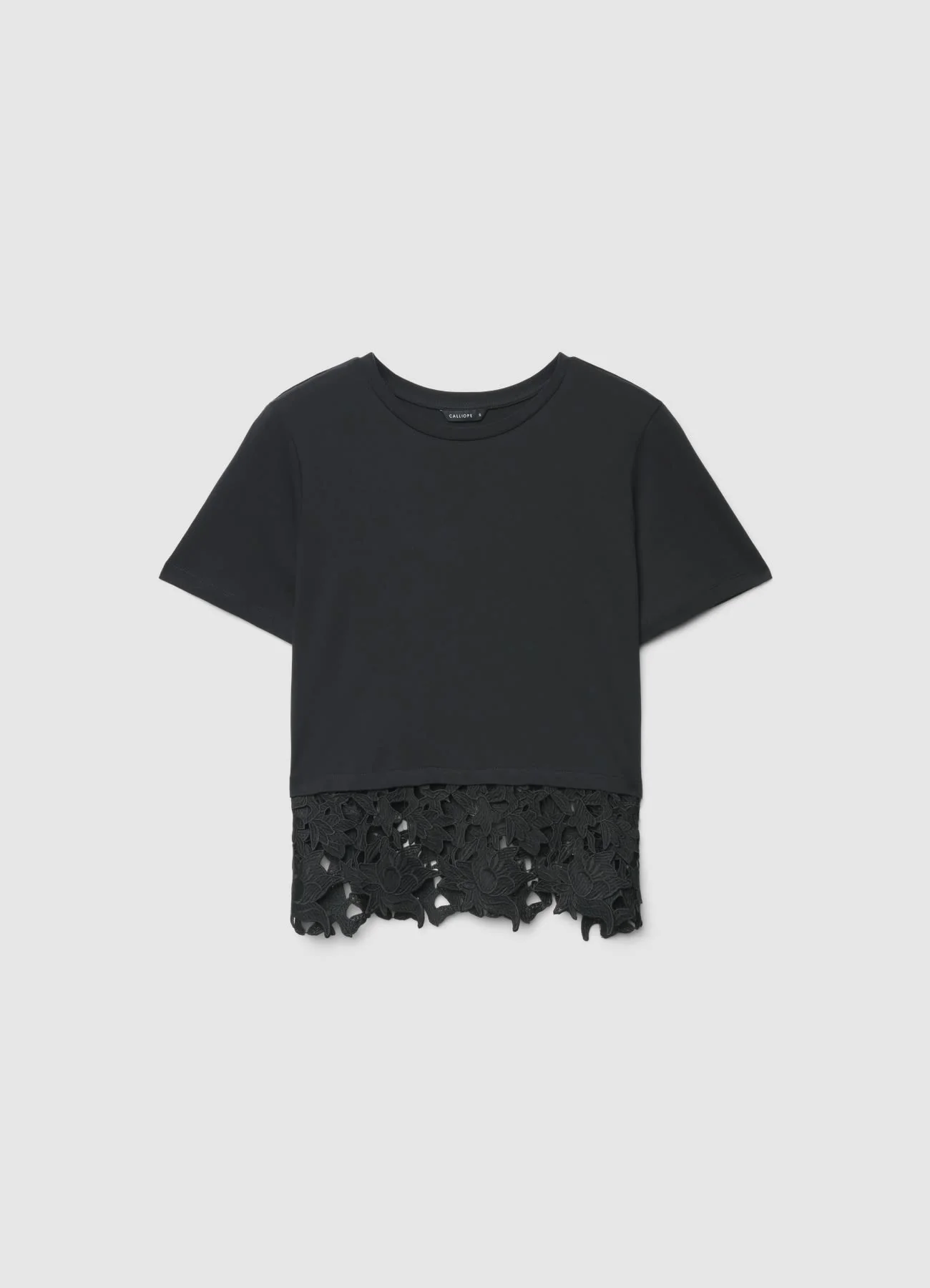 T-shirt con fondo in sangallo - Image 4