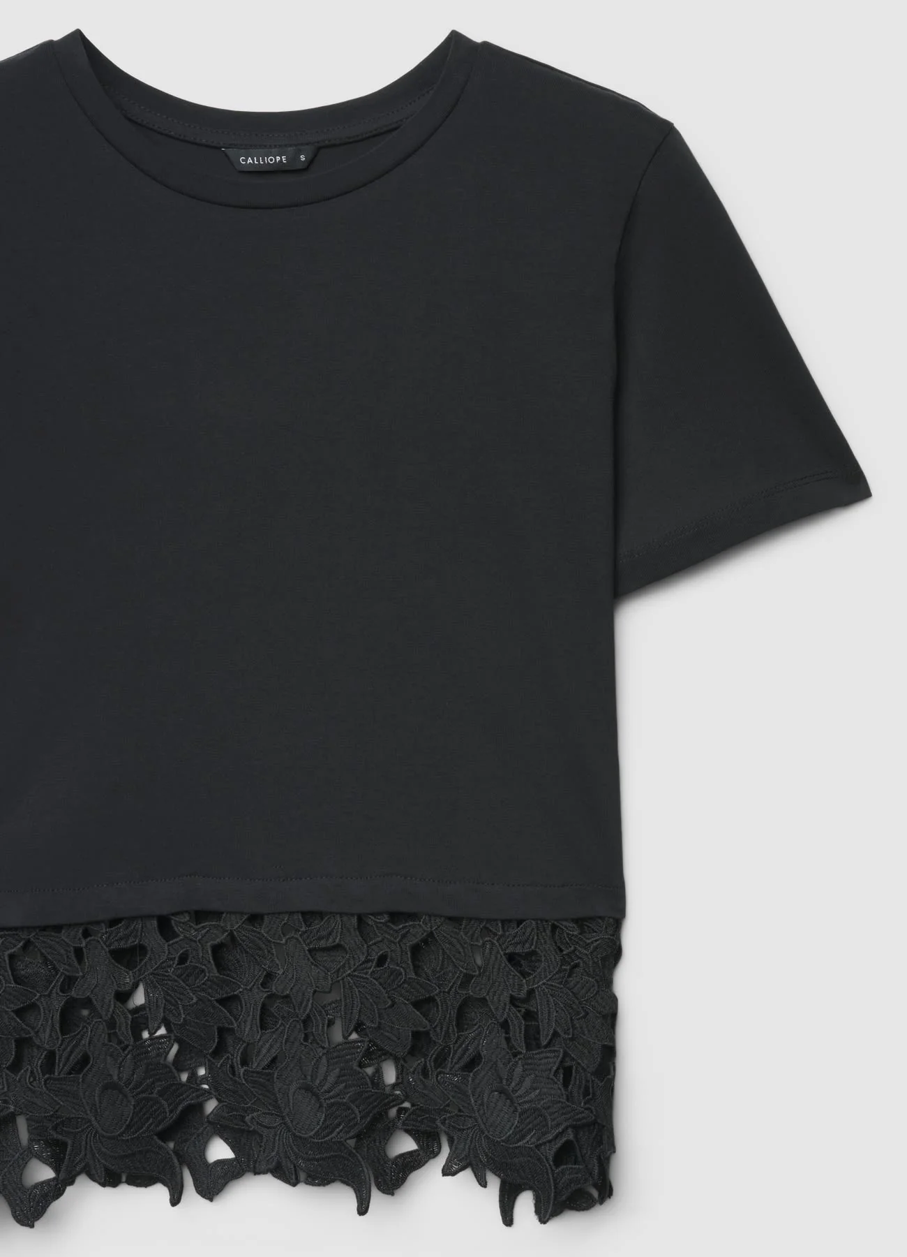 T-shirt con fondo in sangallo - Image 5