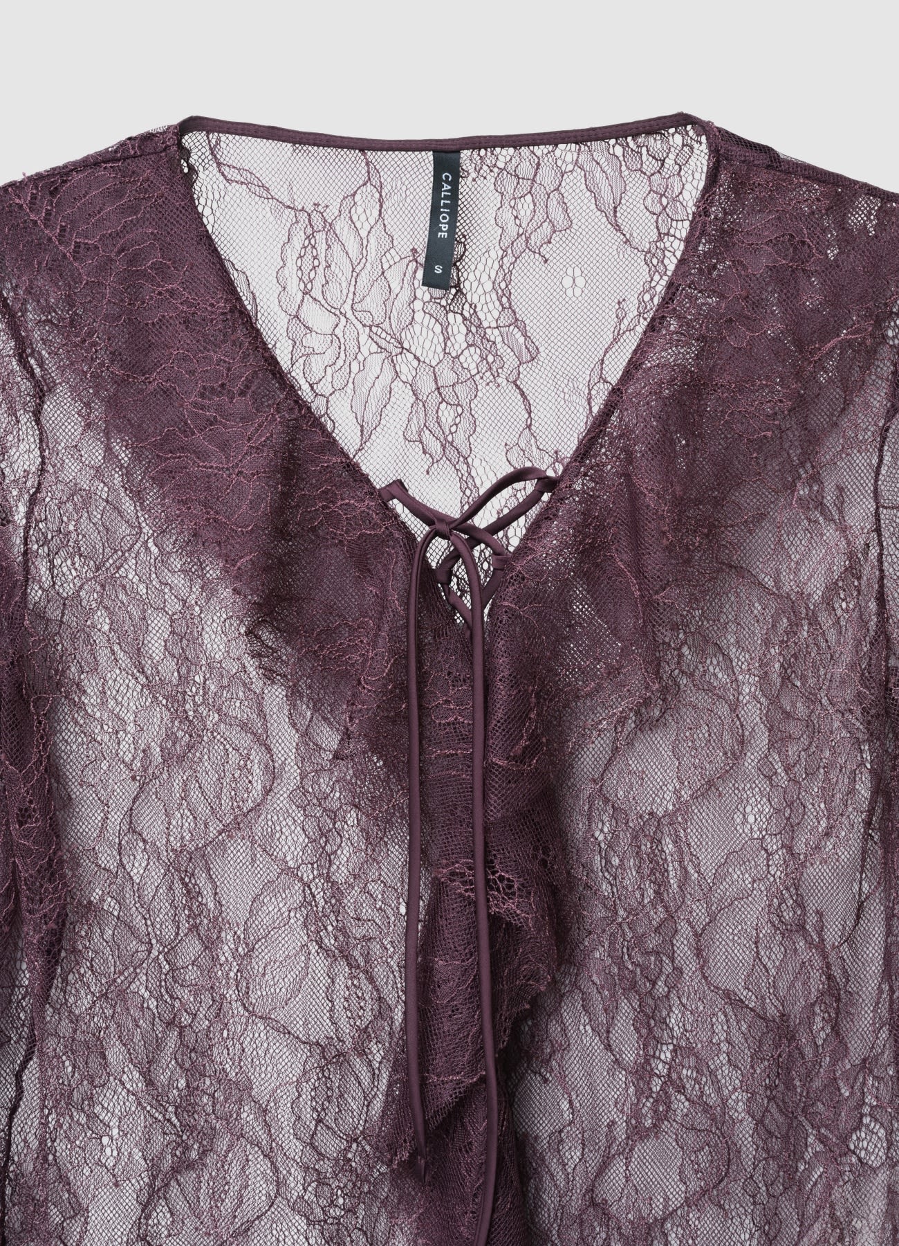 T-shirt con jabot in pizzo - Image 5