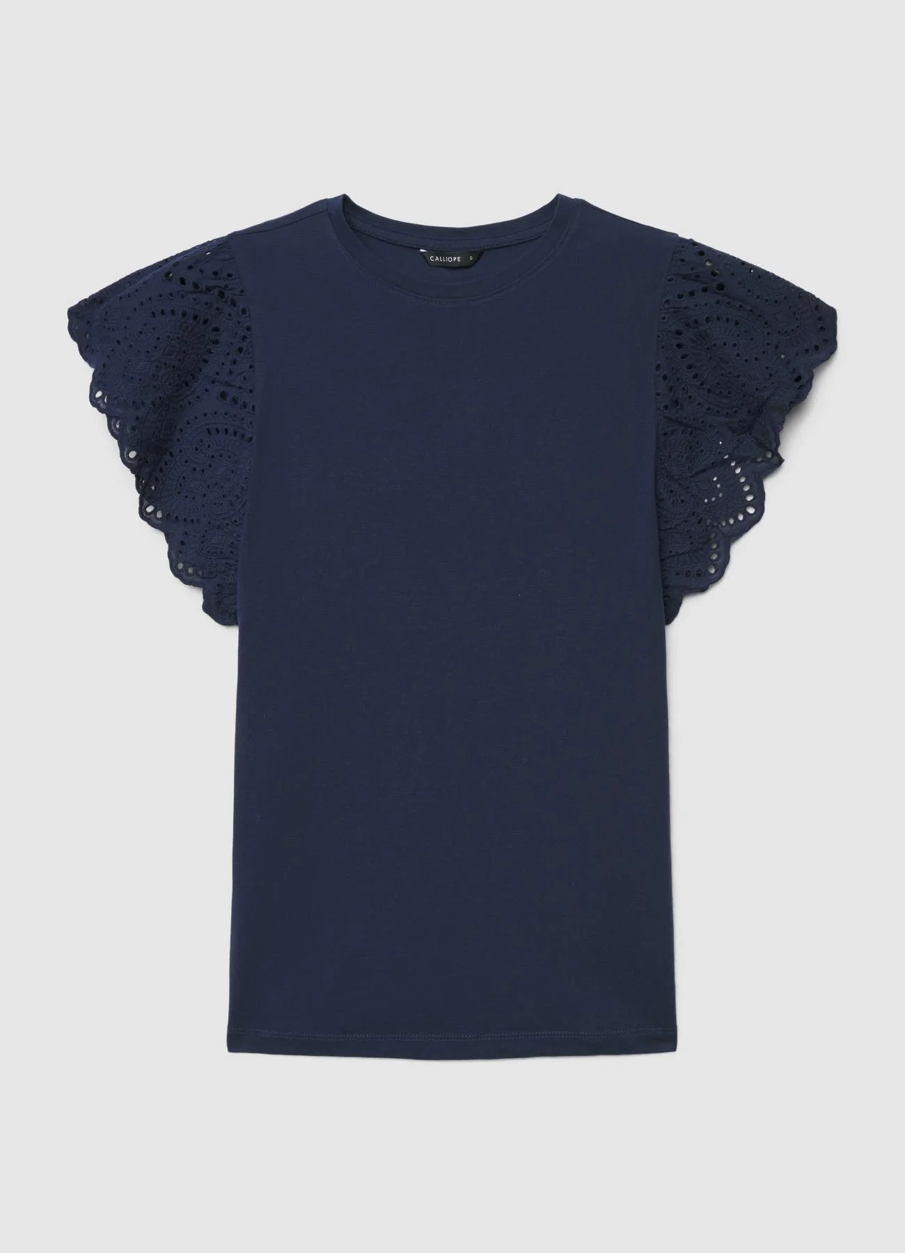 T-shirt con maniche a volant sangallo - Image 6