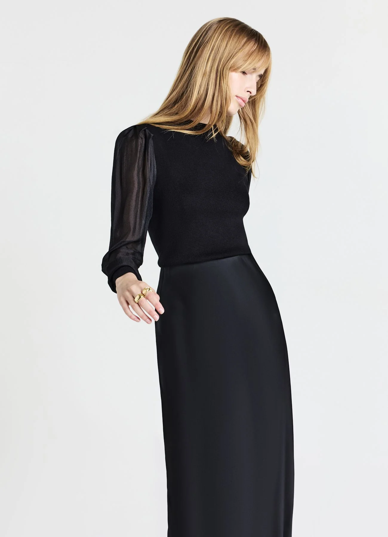 T-shirt con maniche organza - Image 3