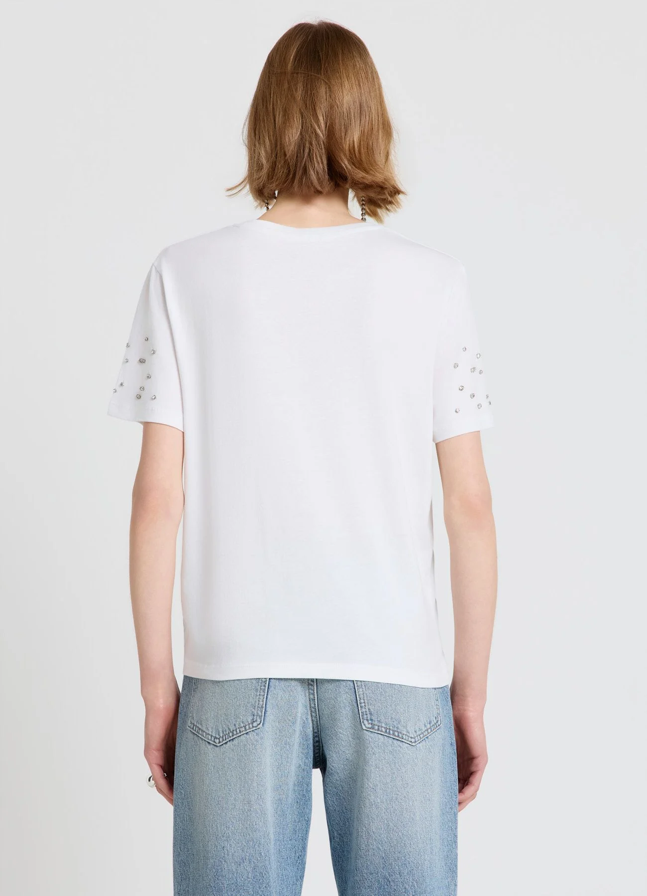 T-shirt con maniche strass - Image 3