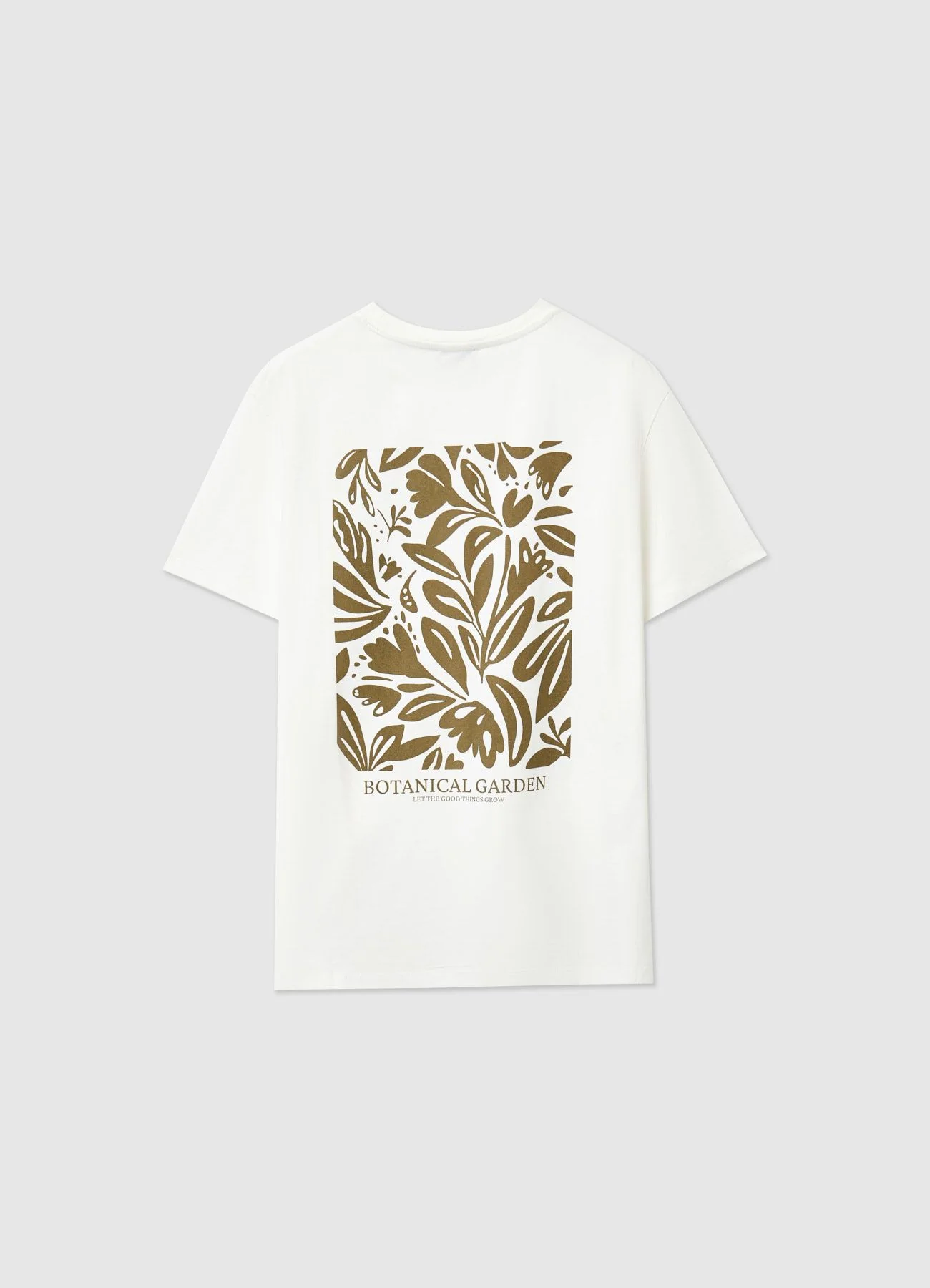 T-shirt con ricamo fiore e stampa botanica - Image 6