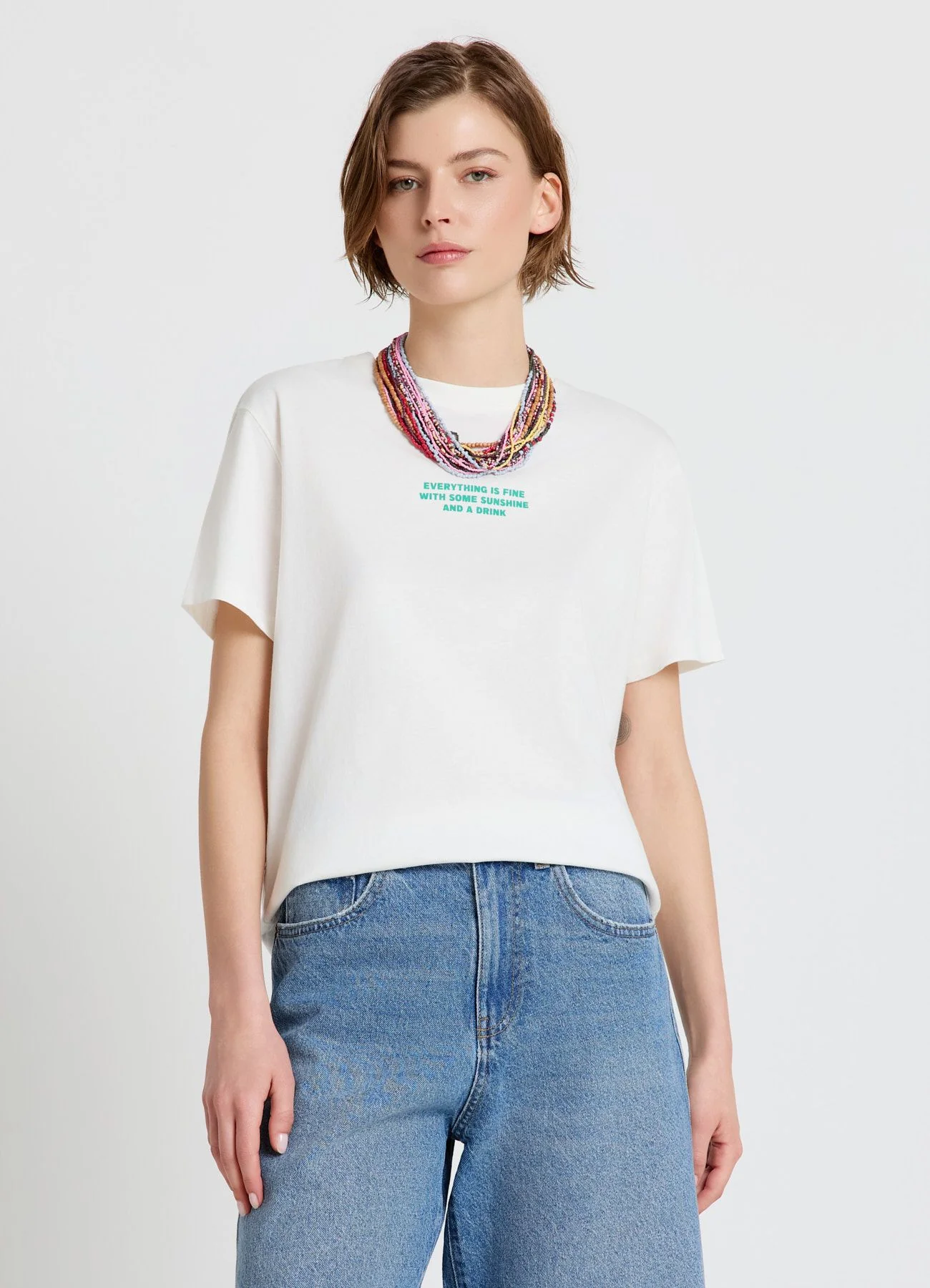 T-shirt con stampa cocktail