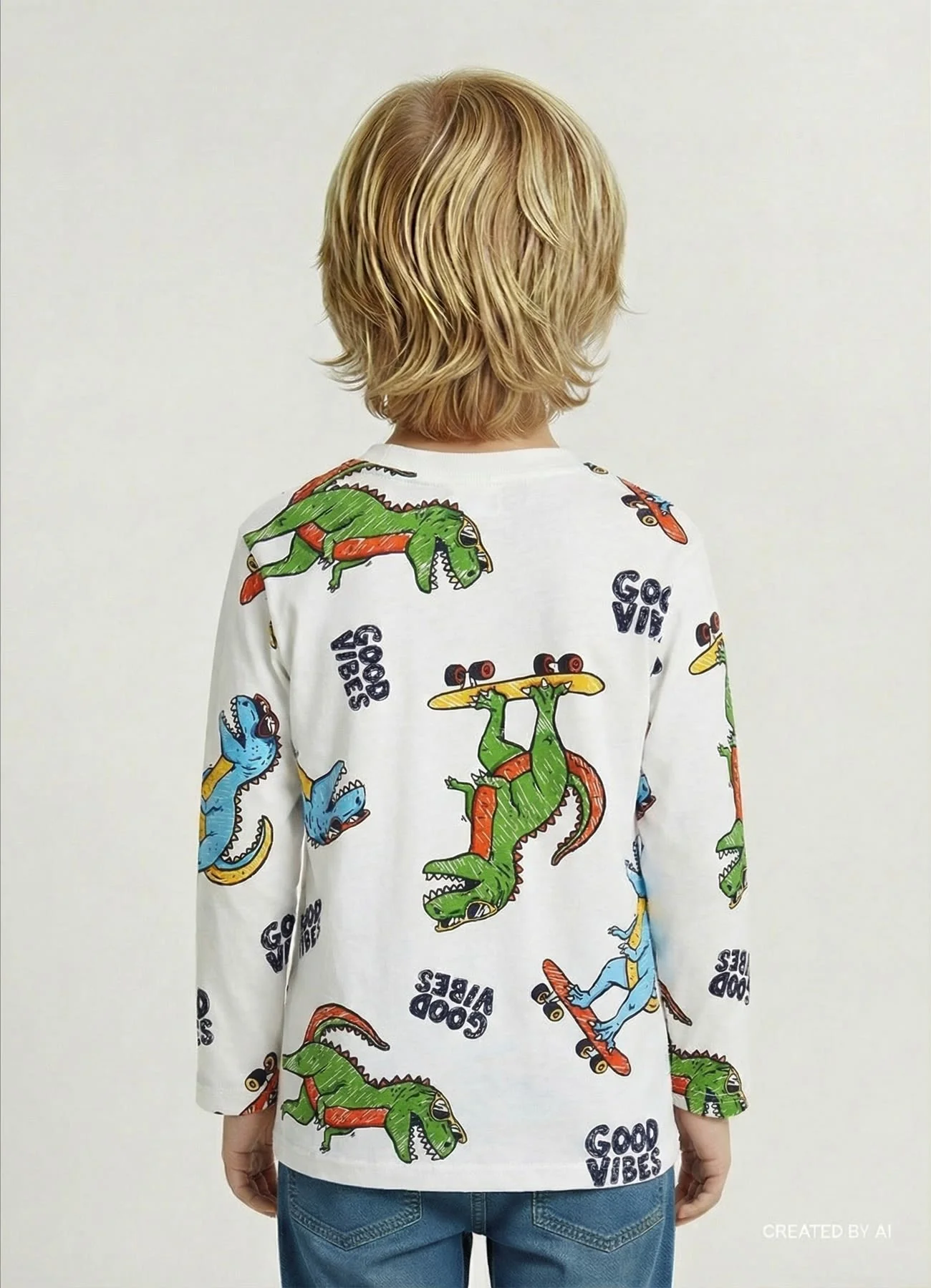 T-shirt con stampa dinosauri - Image 2