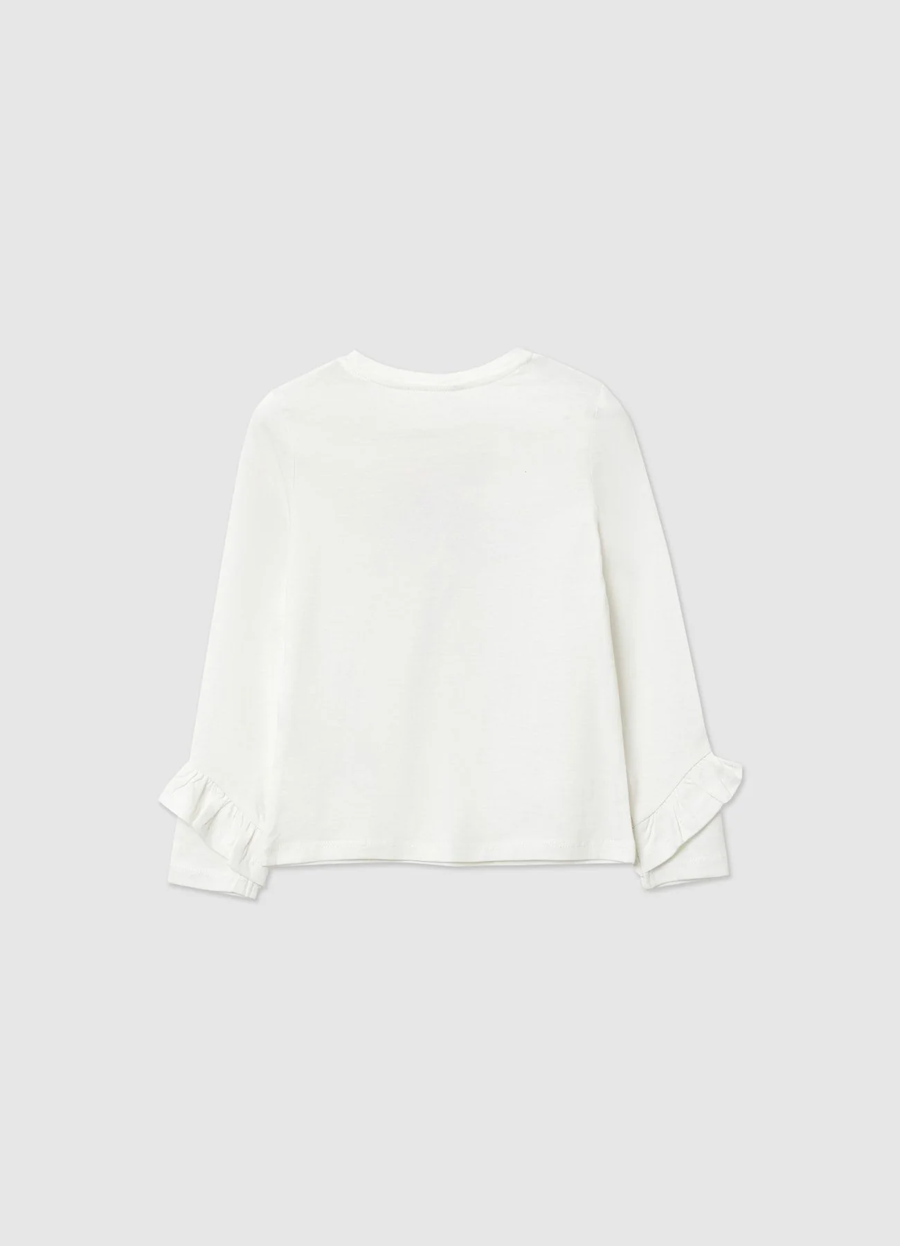 T-shirt con stampa e volant maniche - Image 2