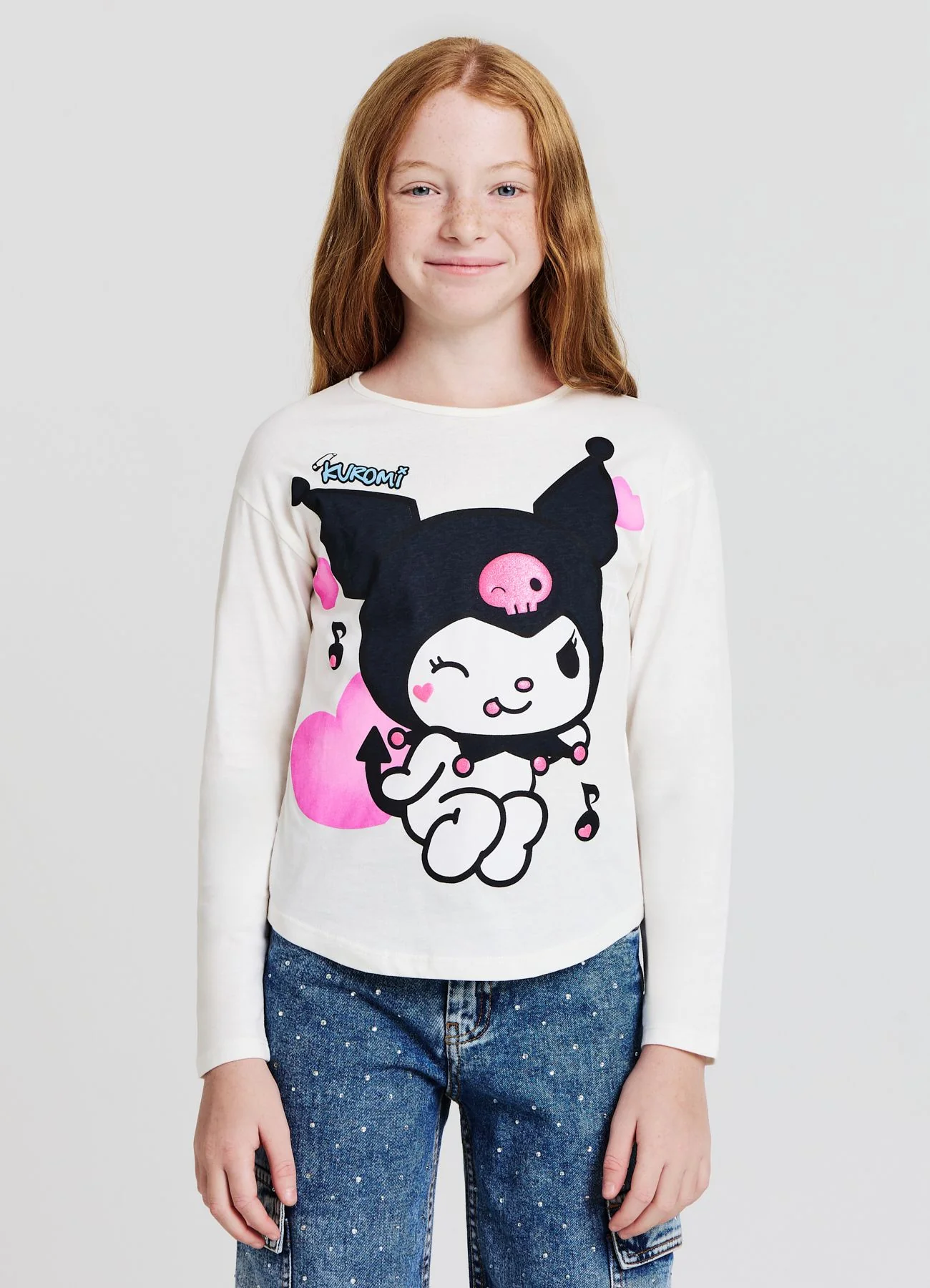 T-shirt con stampa Kuromi