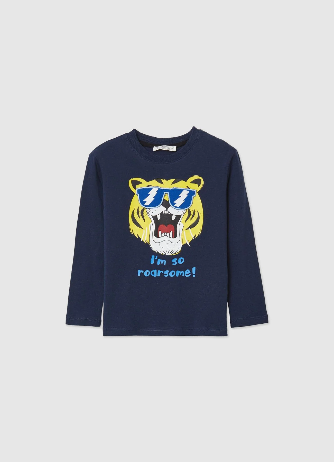T-shirt con stampa tigre e dettaglio occhiali - Image 3