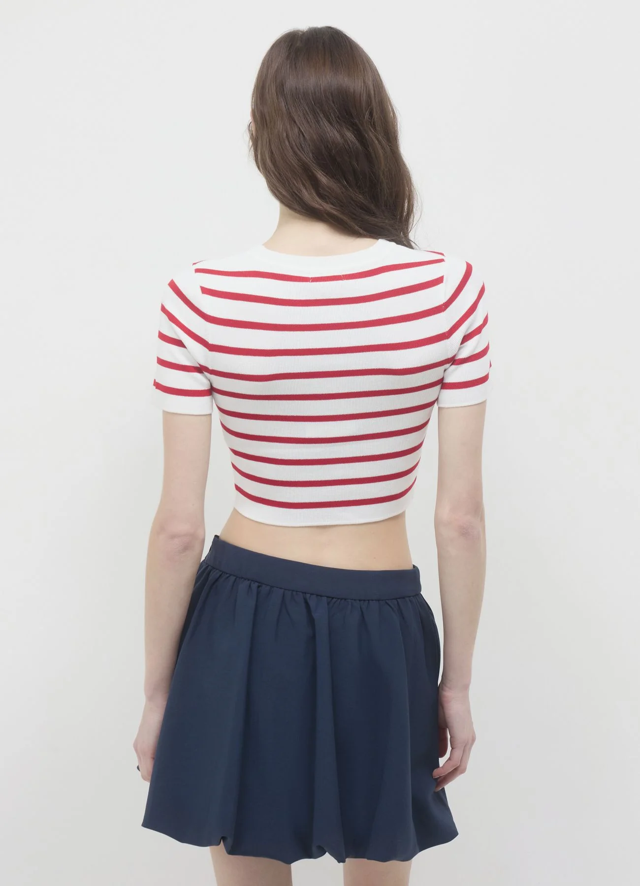 T-shirt crop a righe