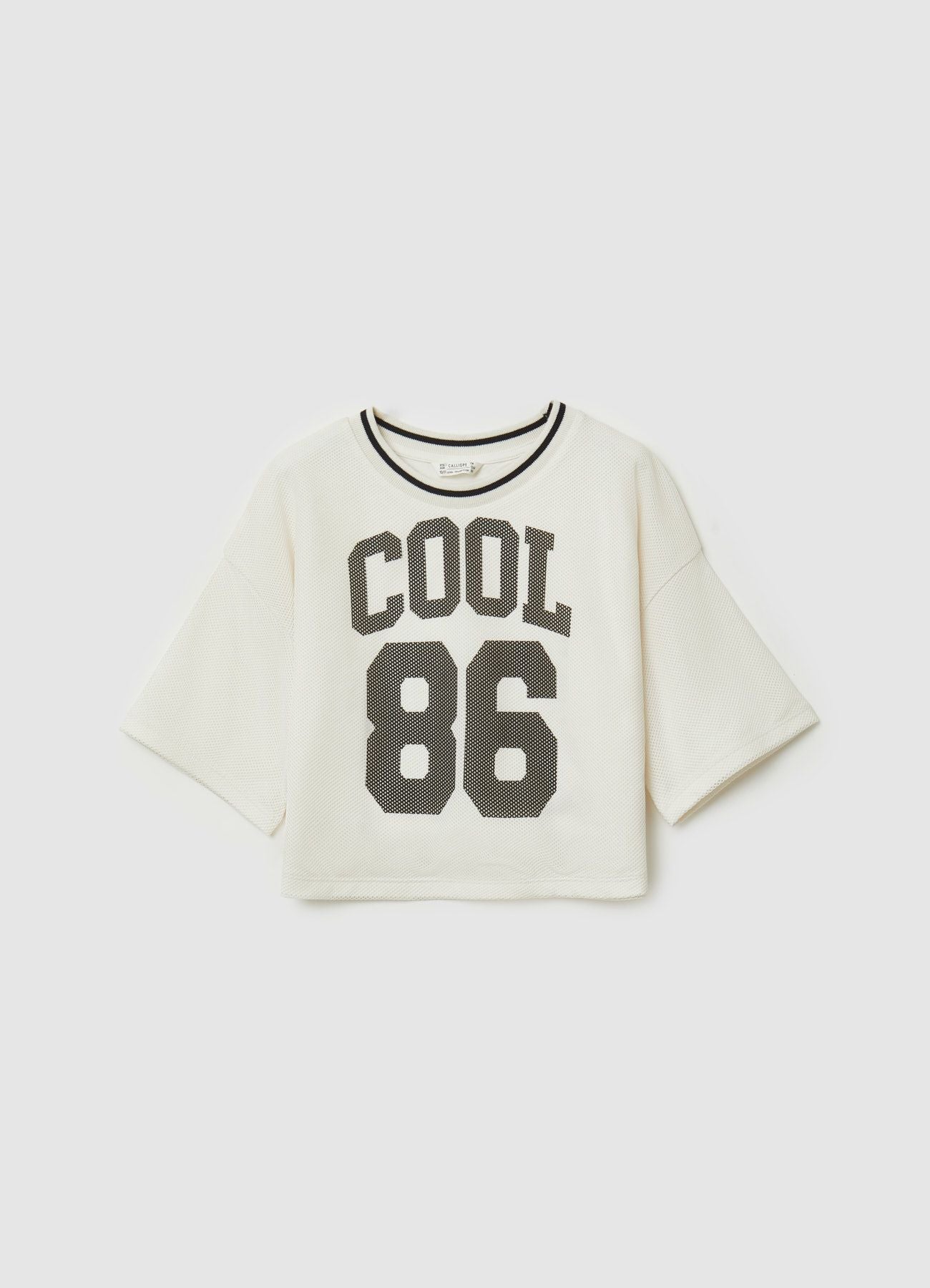 T-shirt crop con stampa numero