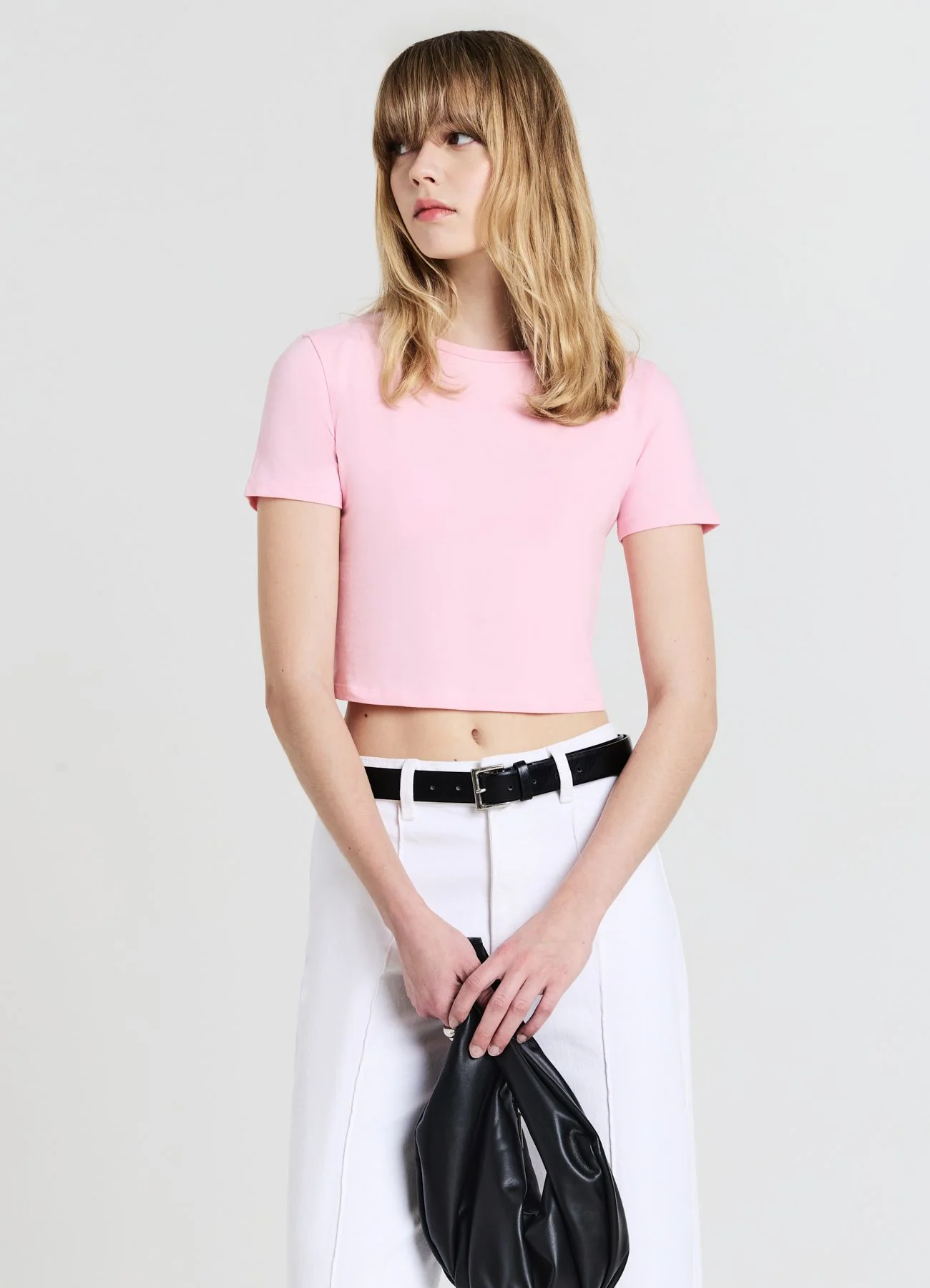 T-shirt crop cotone