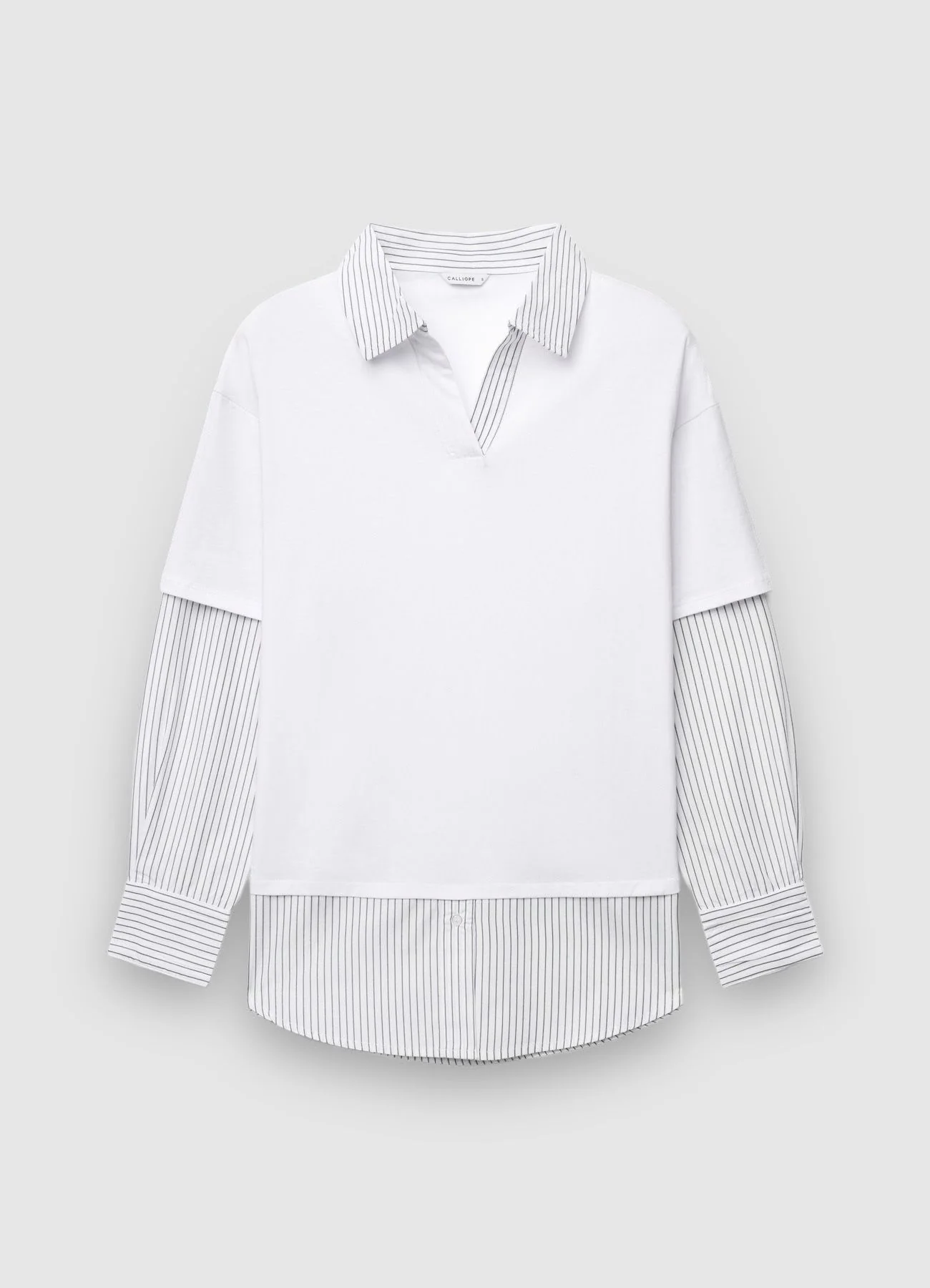 T-shirt doppiata con colletto camicia - Image 4