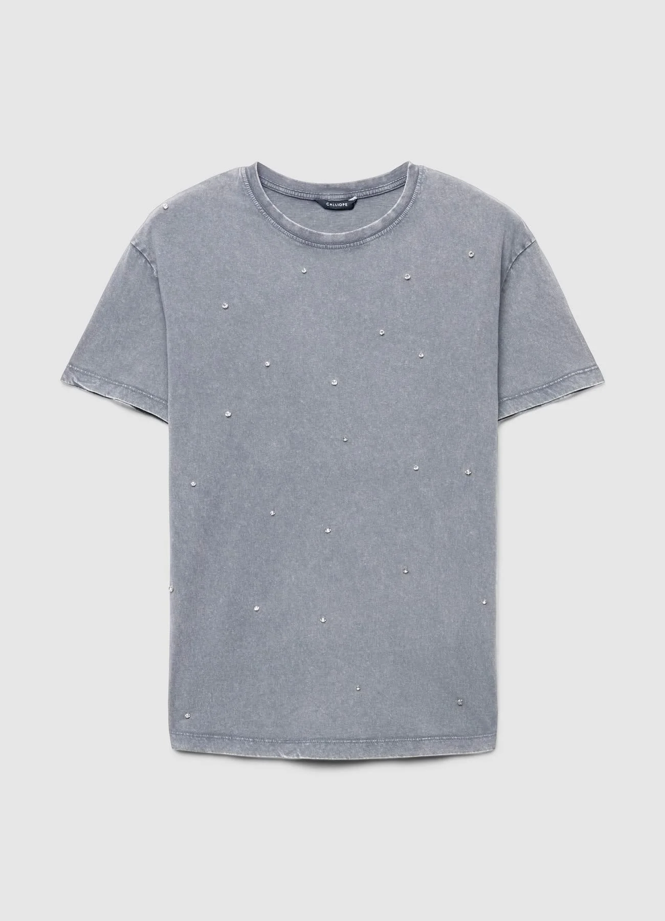 T-shirt effetto slavato con strass - Image 6