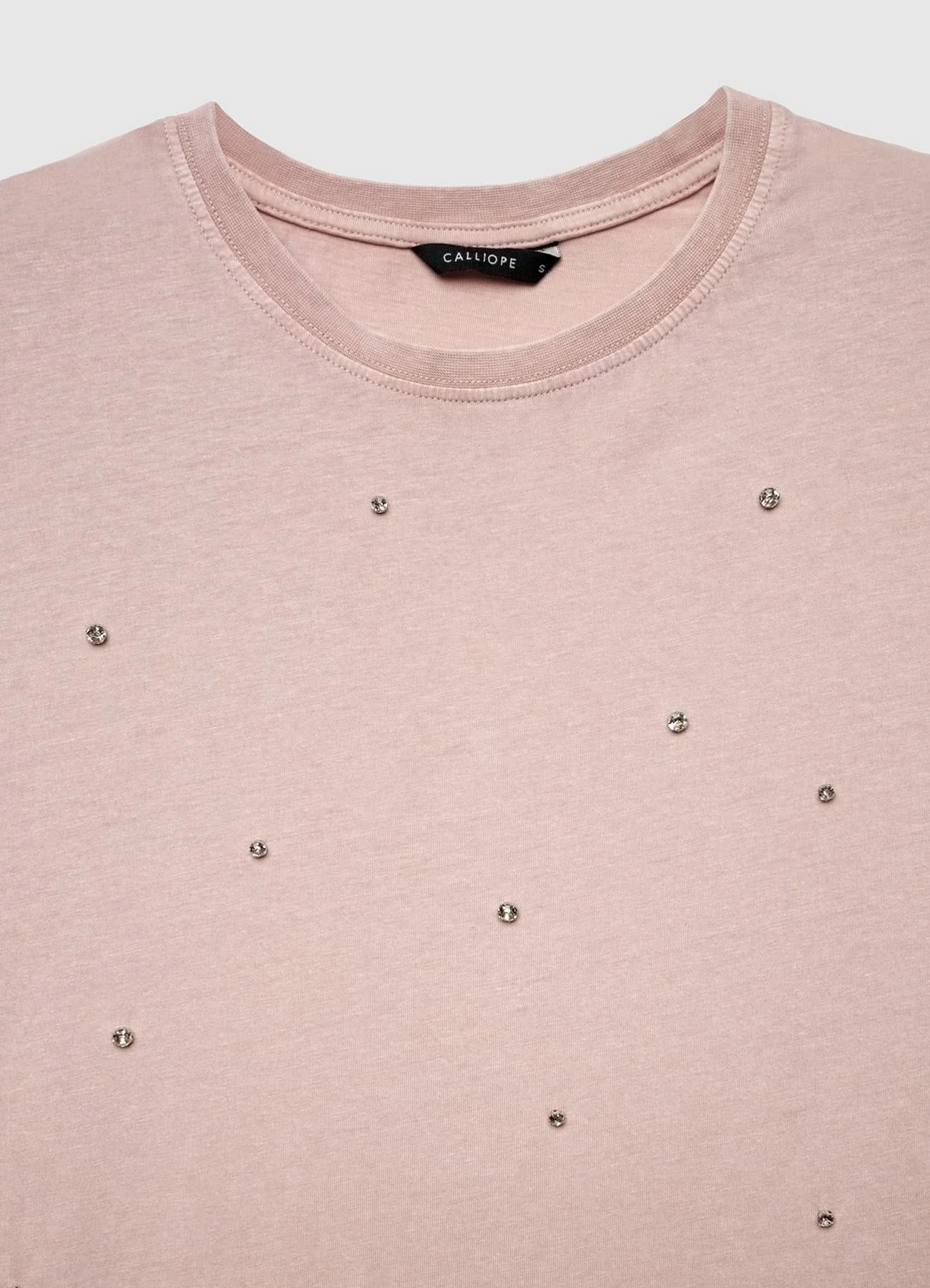 T-shirt effetto slavato con strass - Image 5