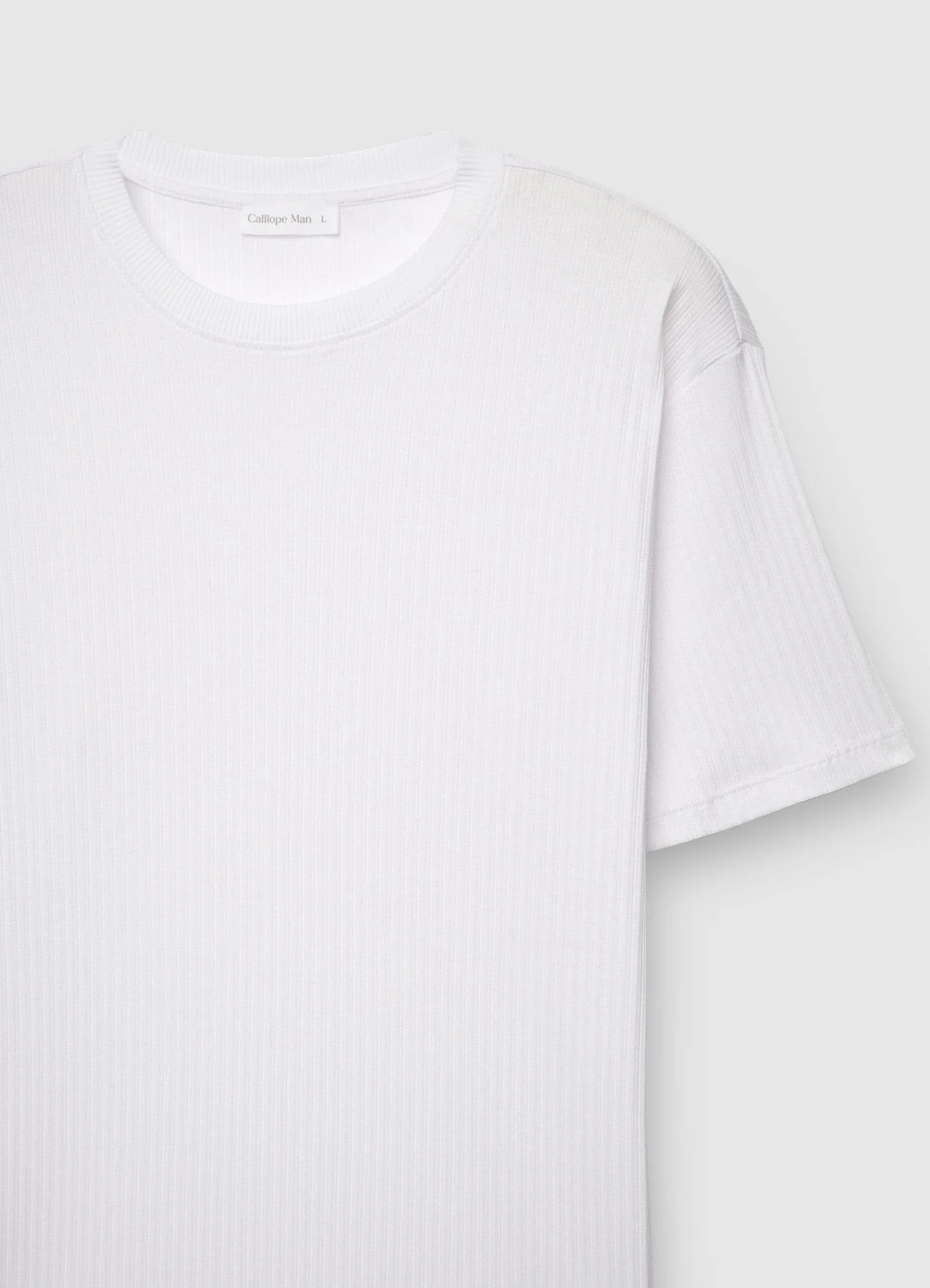 T-shirt girocollo a costine - Image 4