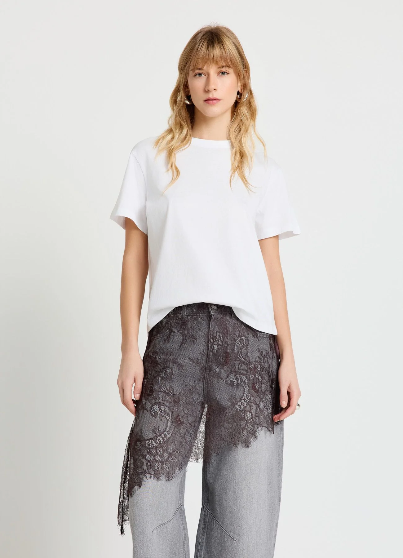 T-shirt girocollo a tinta unita
