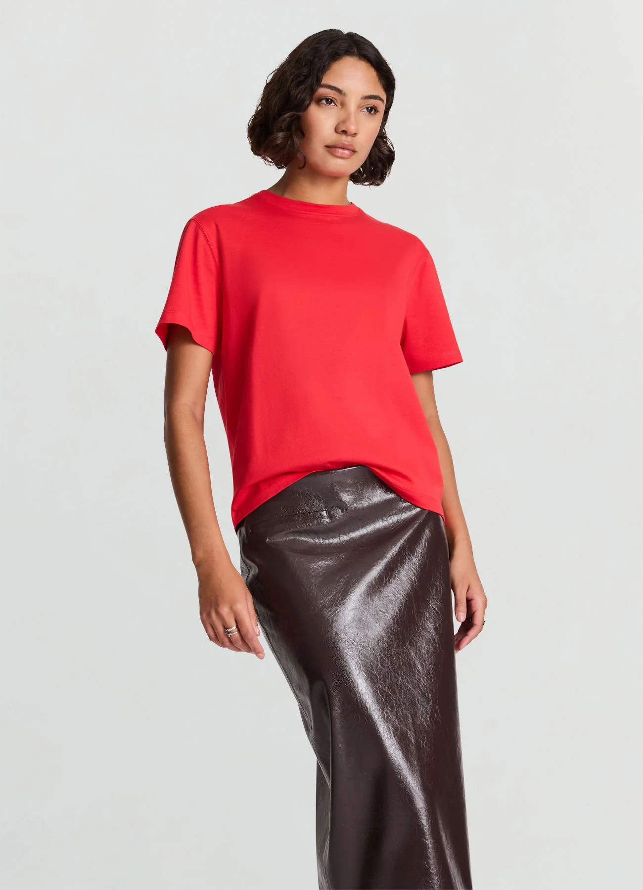 T-shirt girocollo a tinta unita - Image 3