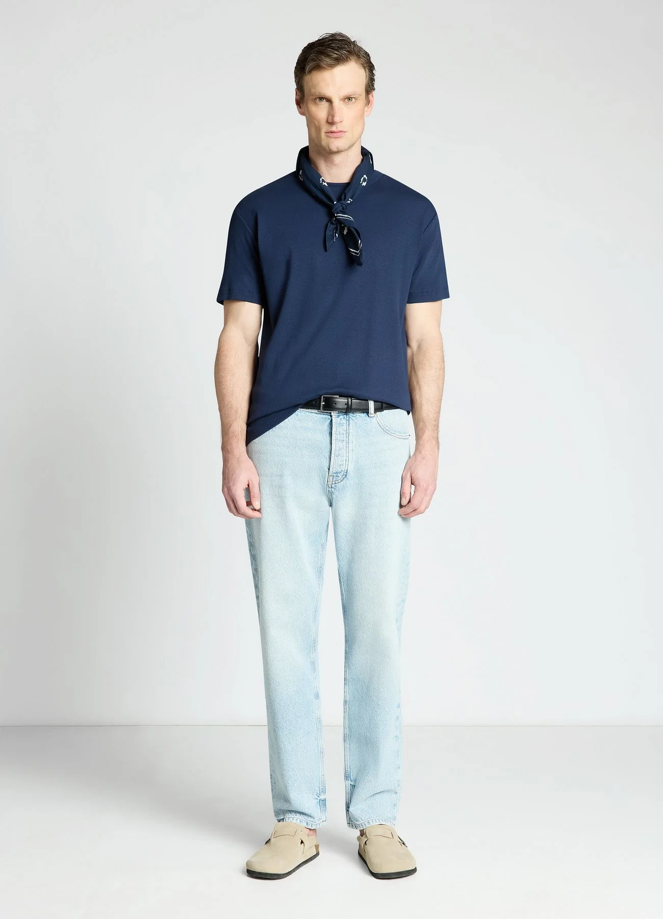 T-shirt girocollo in costina