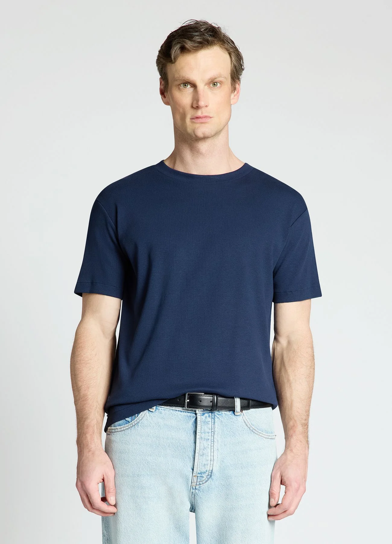 T-shirt girocollo in costina - Image 3