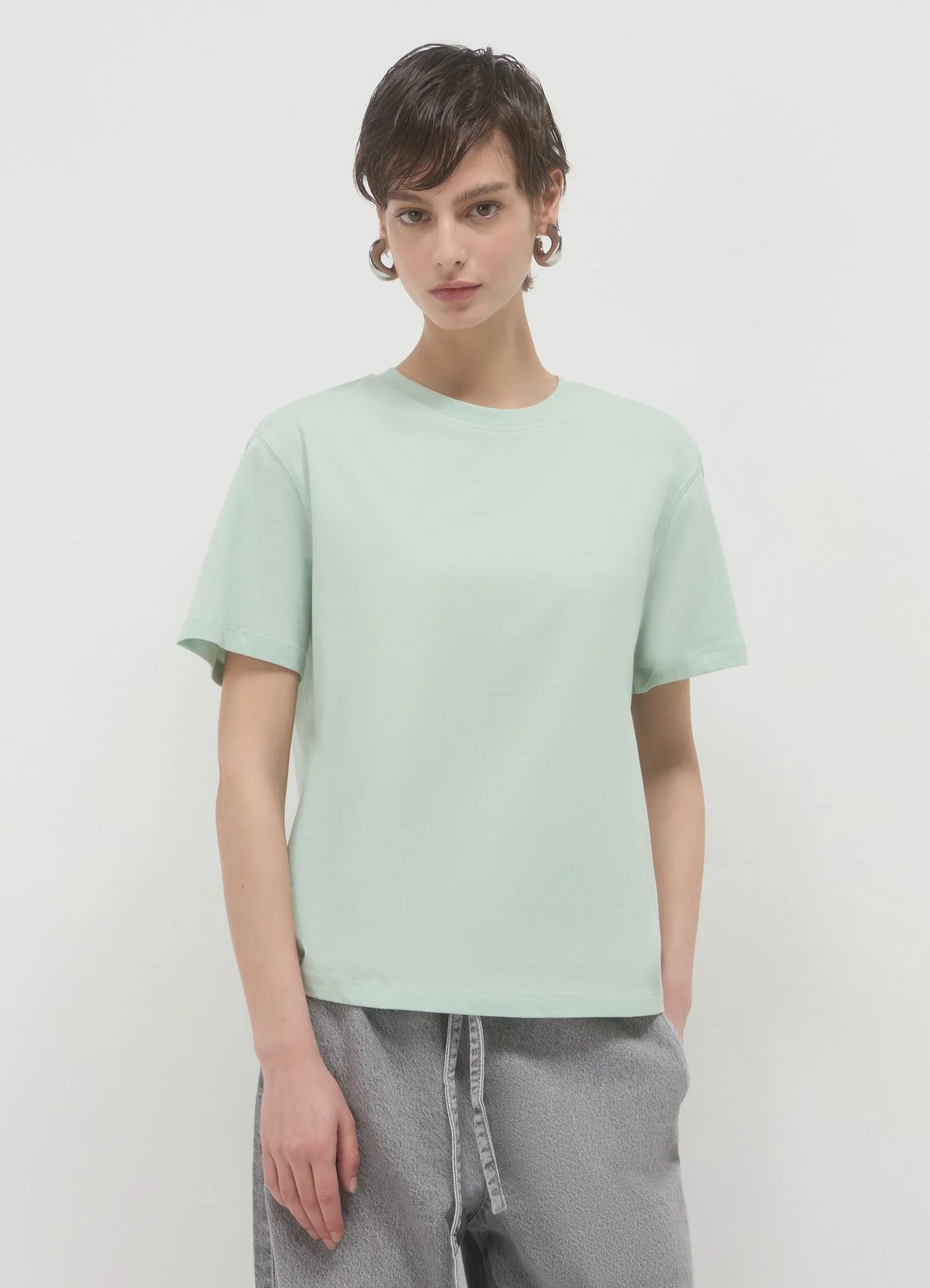 T-shirt girocollo tinta unita - Image 3