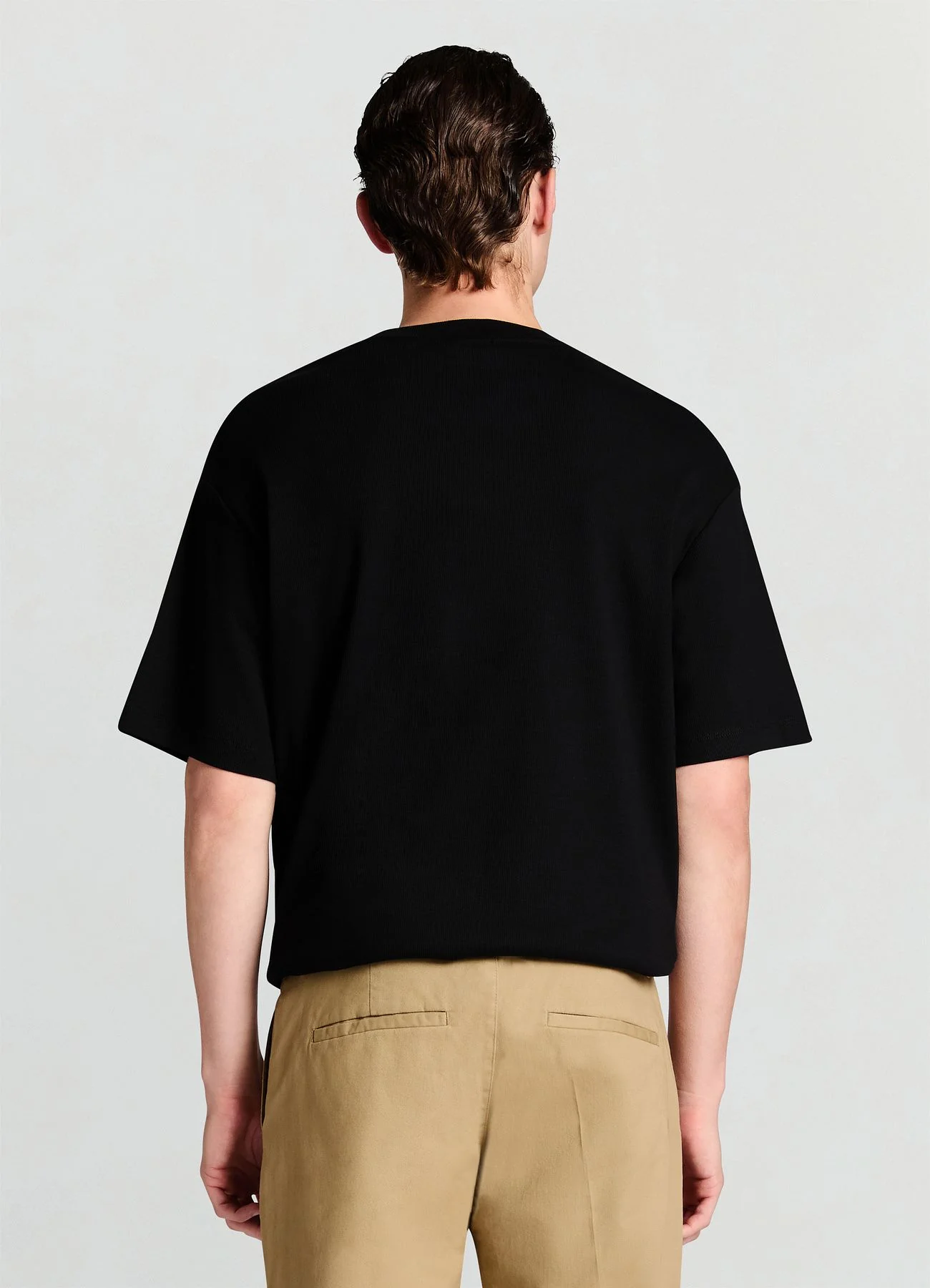 T-shirt in costina relaxed fit