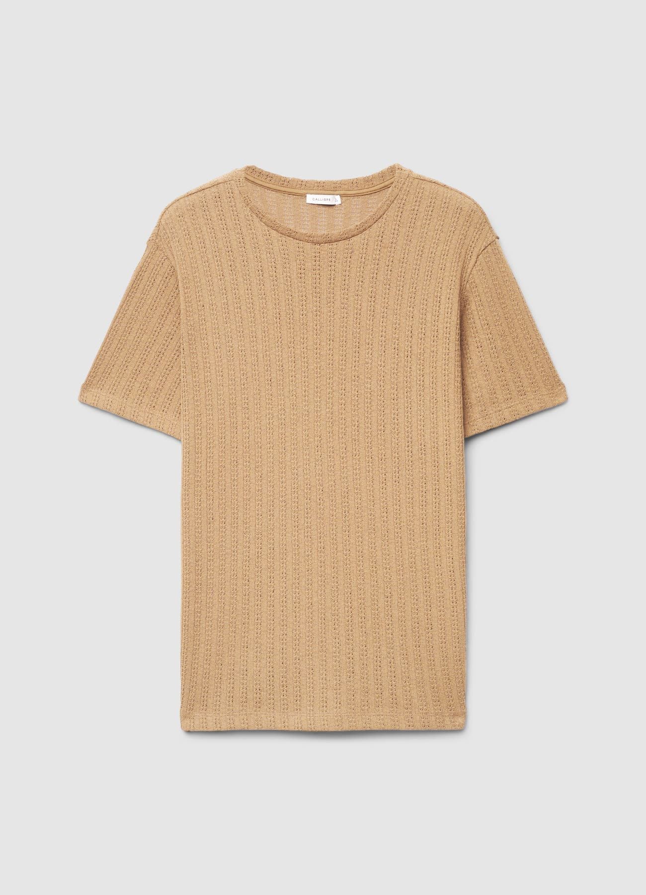 T-shirt in maglia traforata a coste - Image 5