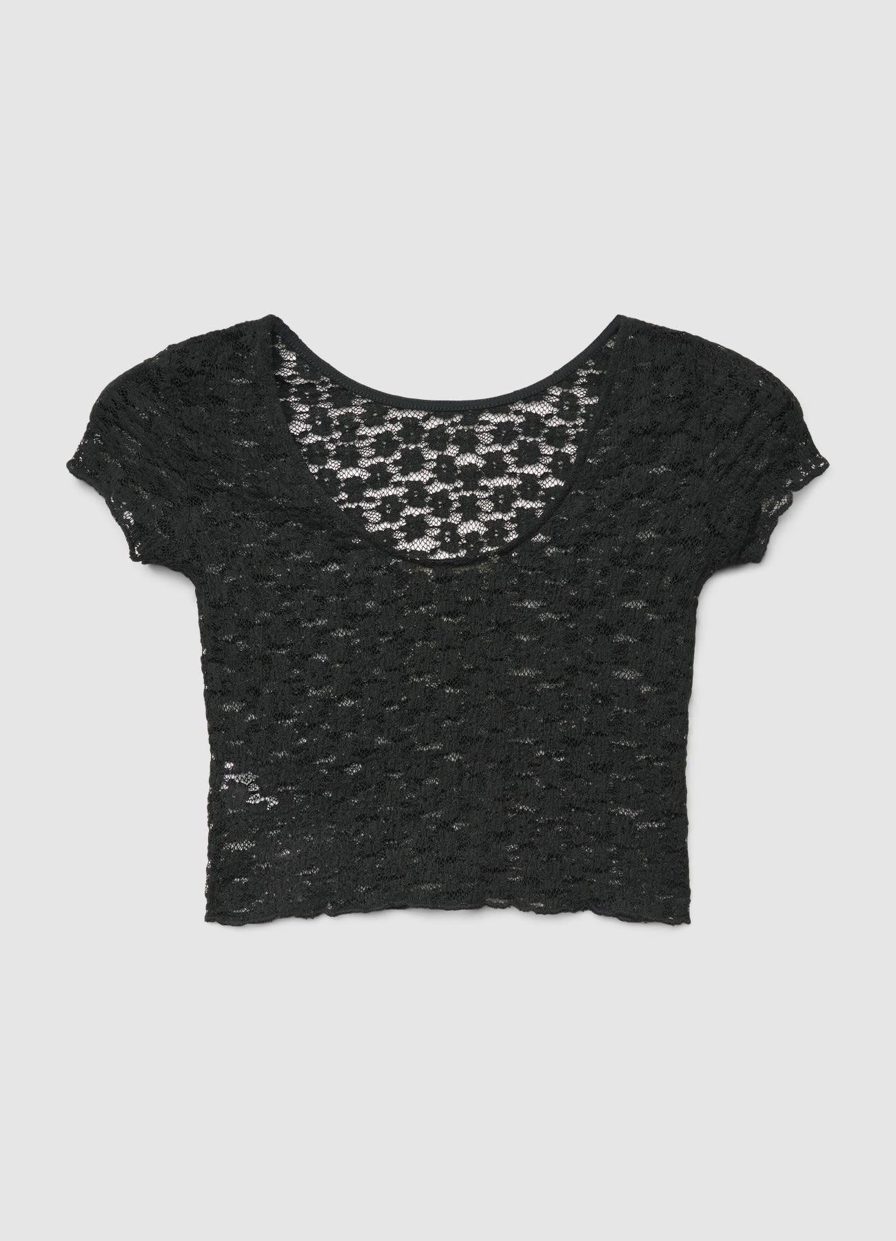 T-shirt in pizzo con scollo ampio - Image 2