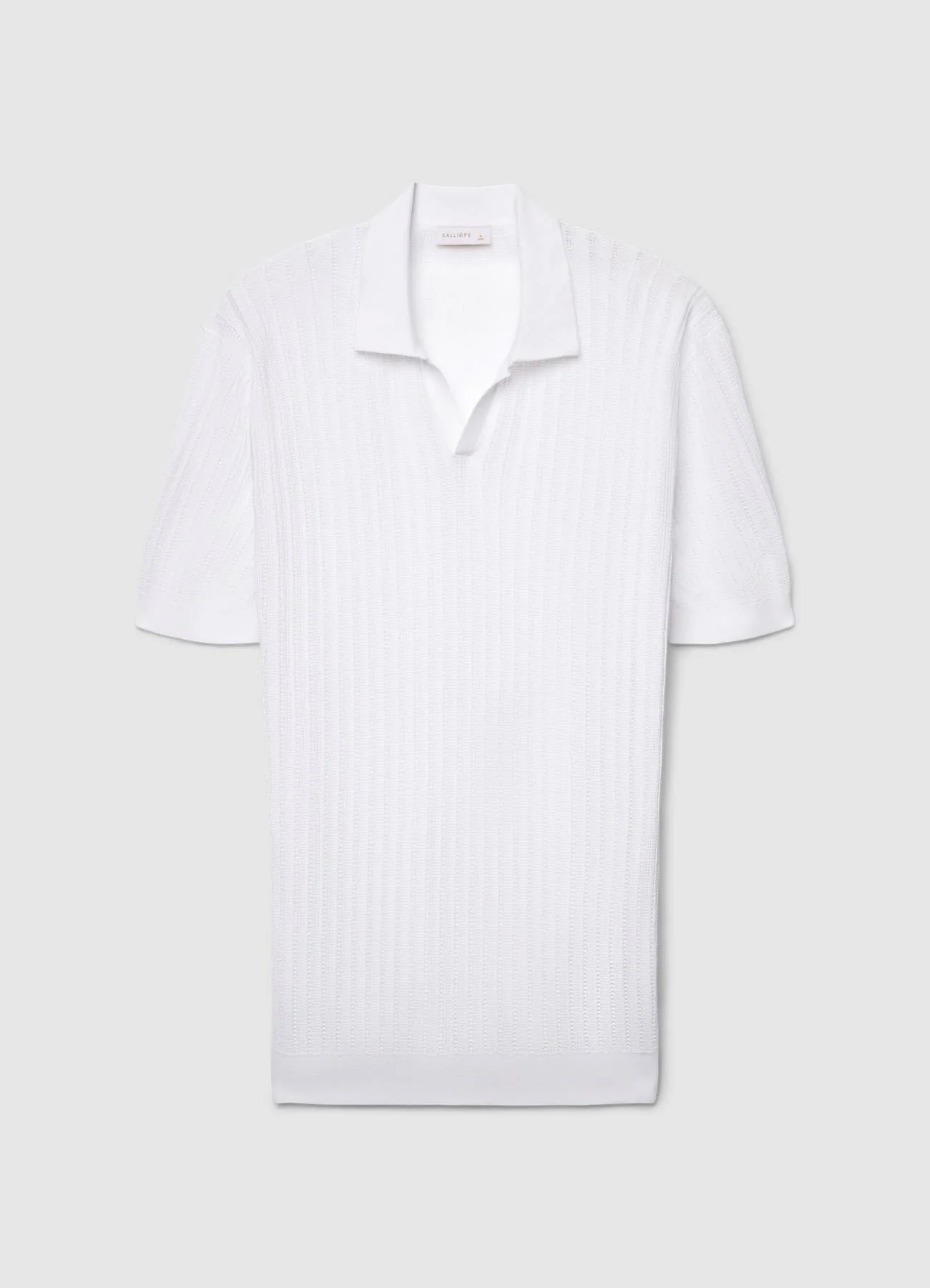 T-shirt lavorata con colletto a polo - Image 4