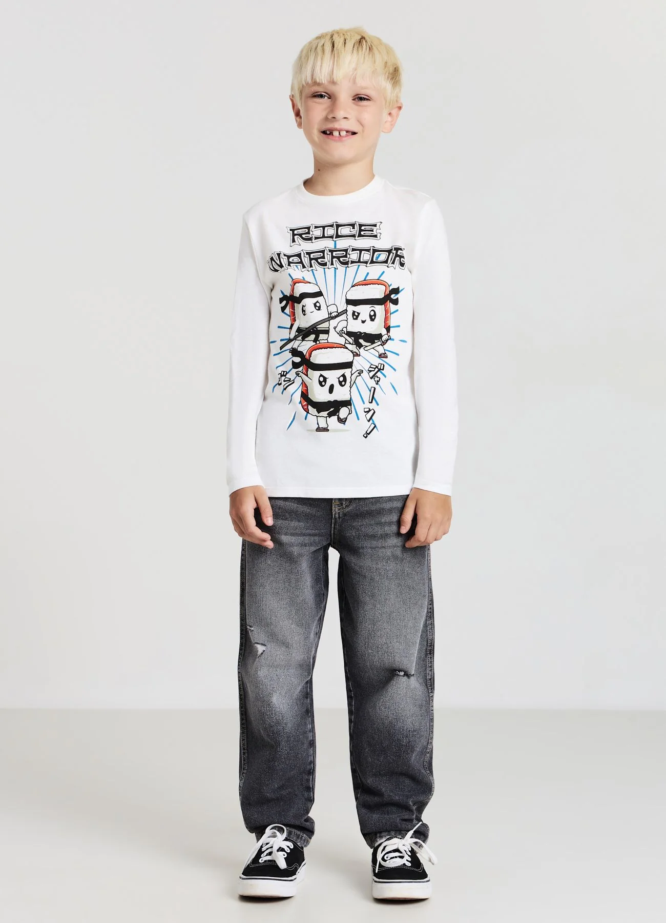 T-shirt manica lunga con stampa frontale - Image 3