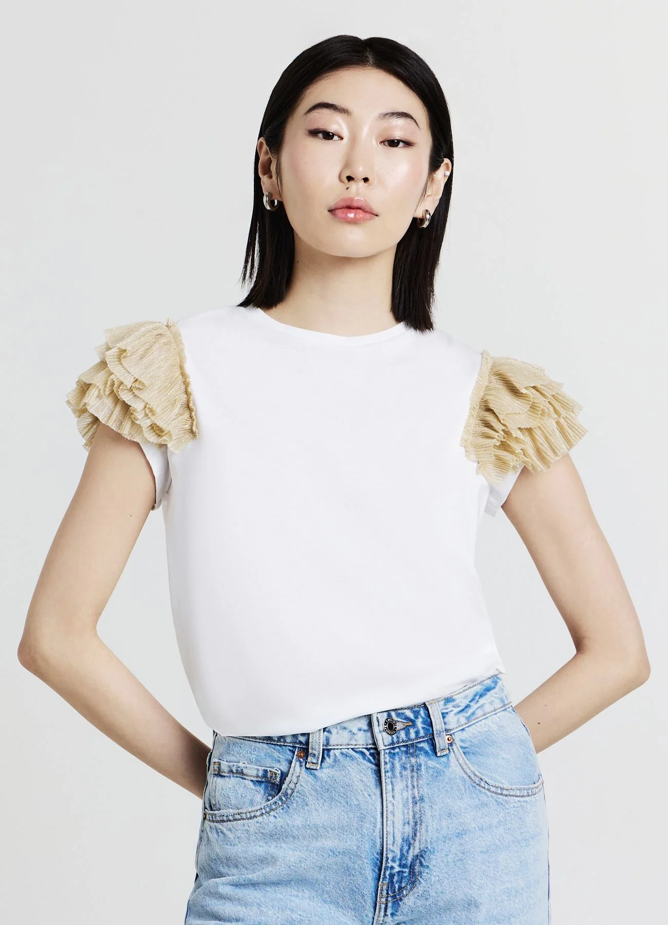 T-shirt maniche tulle - Image 7