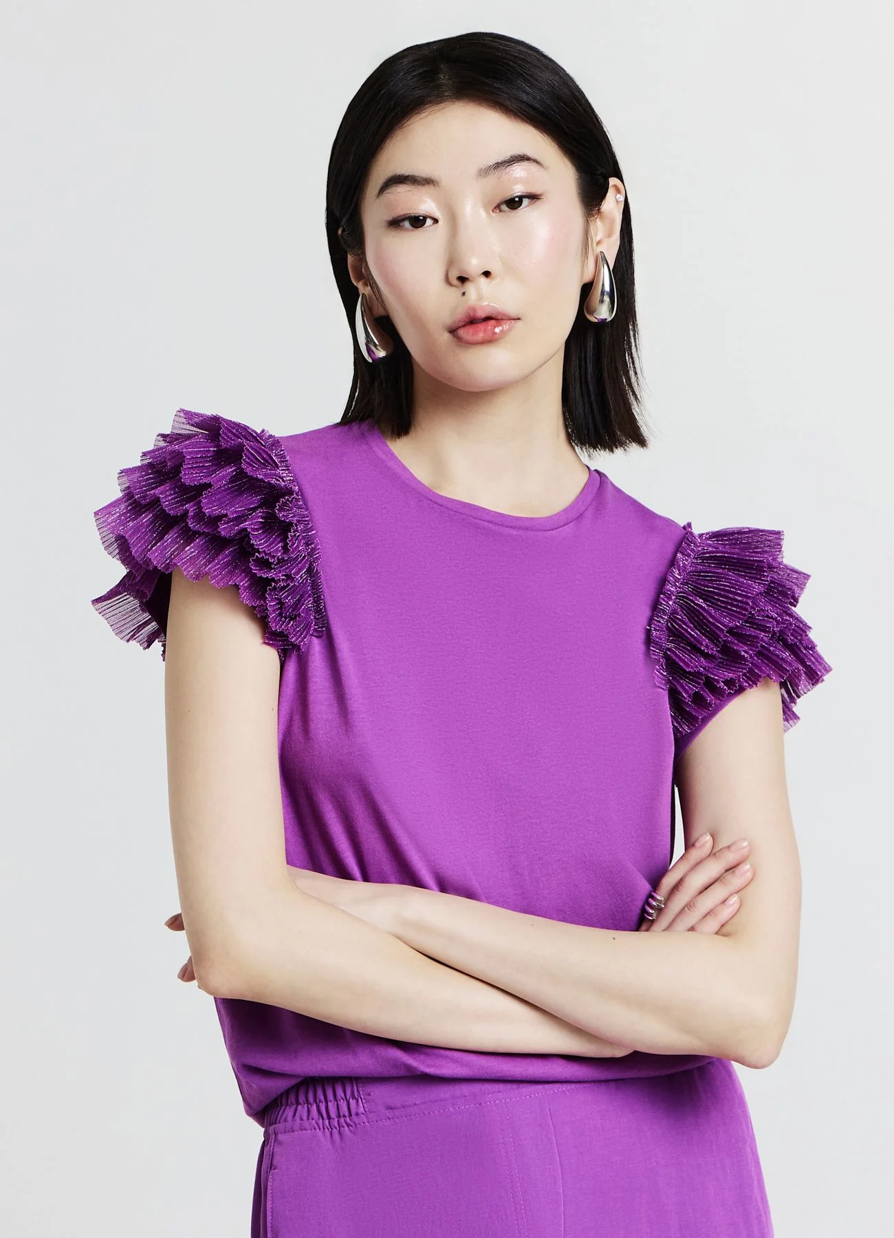 T-shirt maniche tulle - Image 3