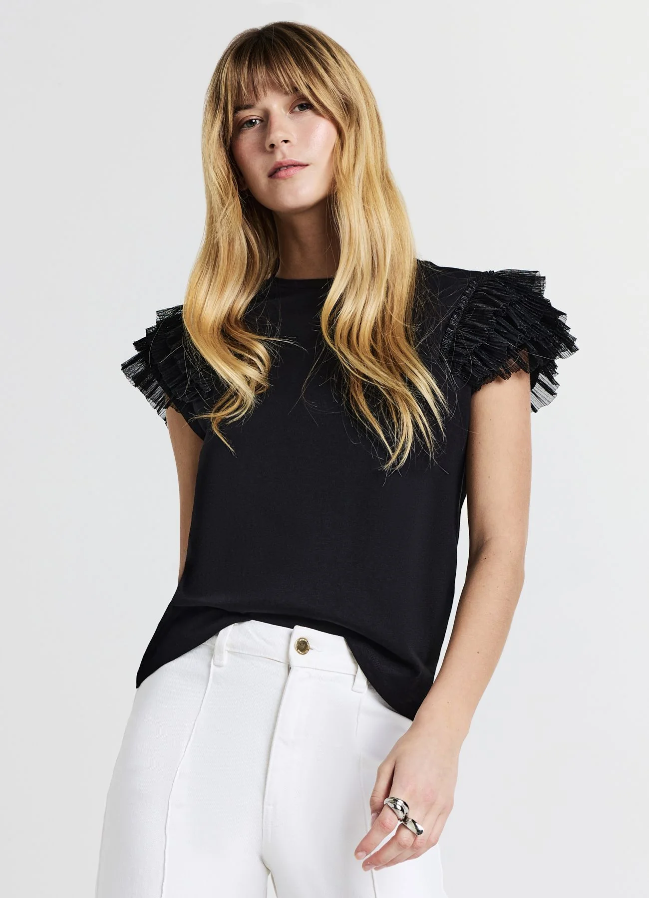 T-shirt maniche tulle - Image 7