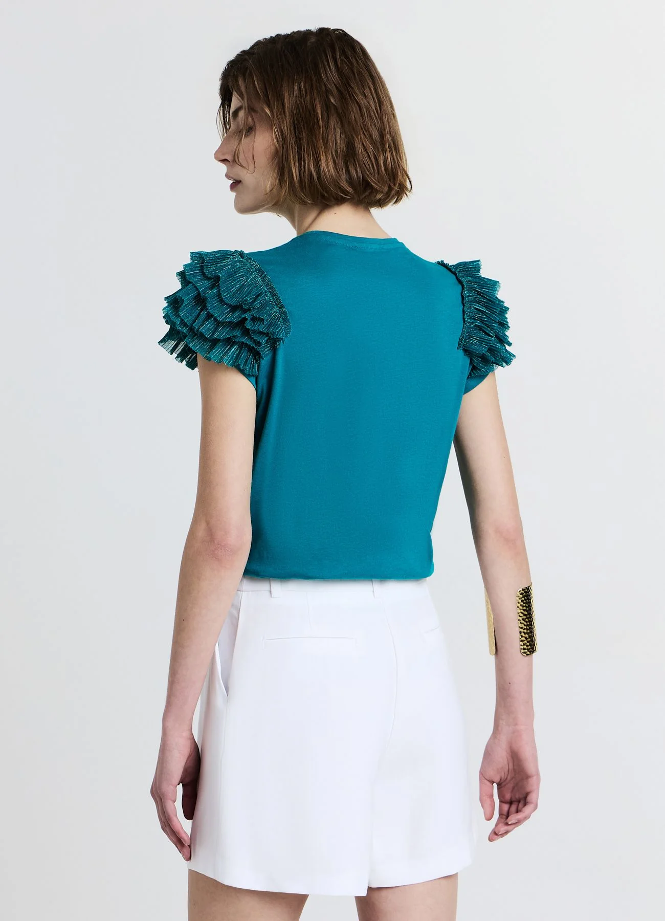 T-shirt maniche tulle