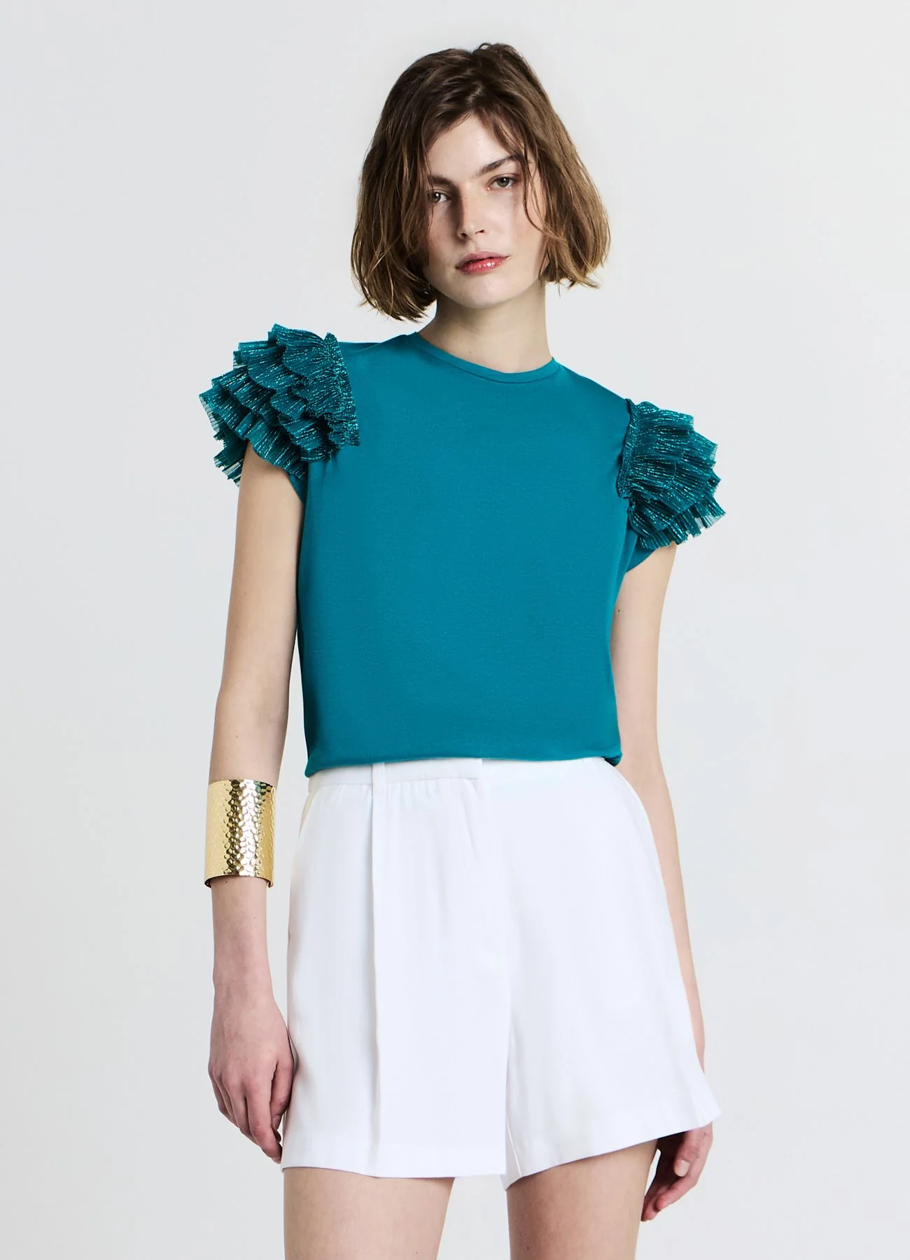 T-shirt maniche tulle - Image 2