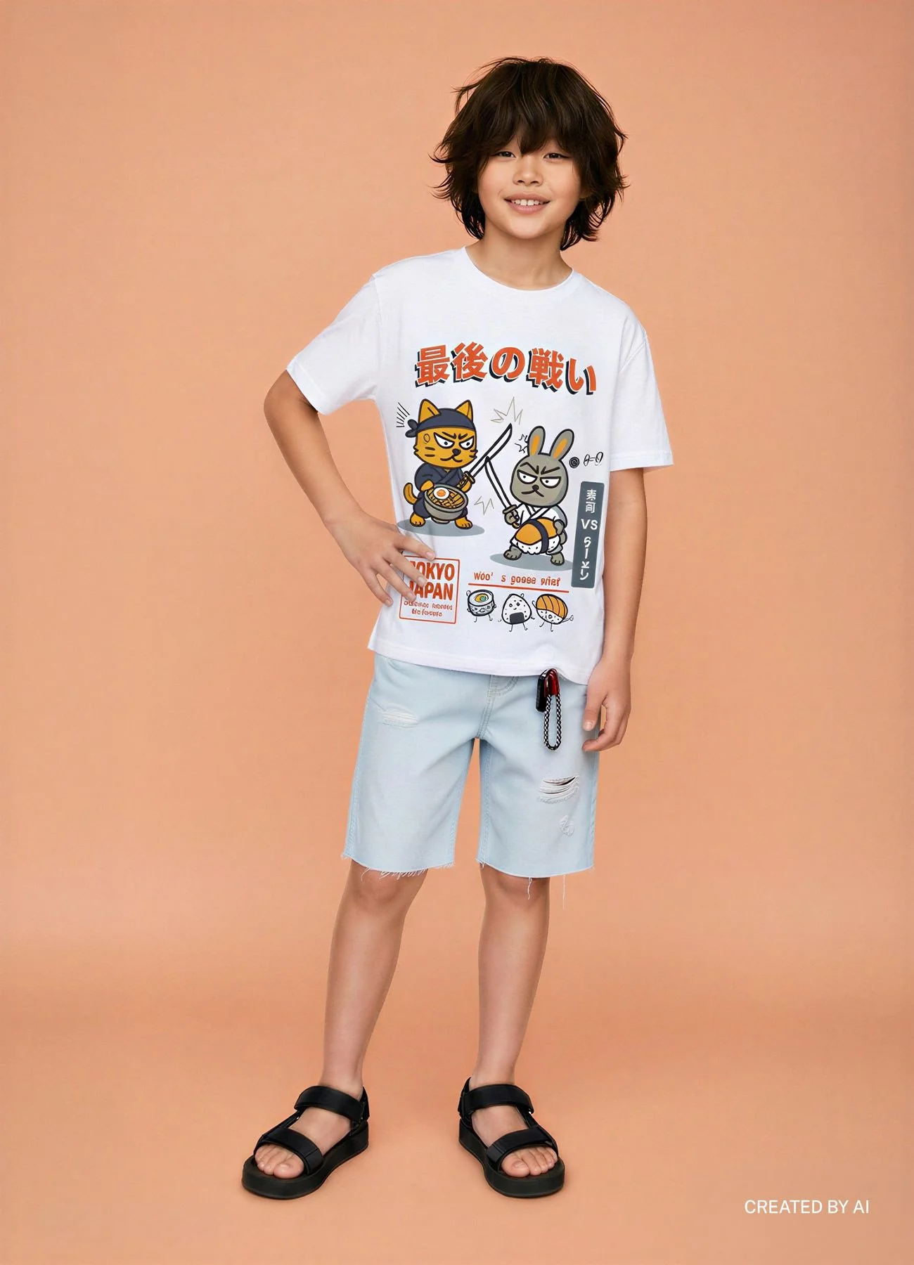 T-shirt over con stampa giapponese - Image 4