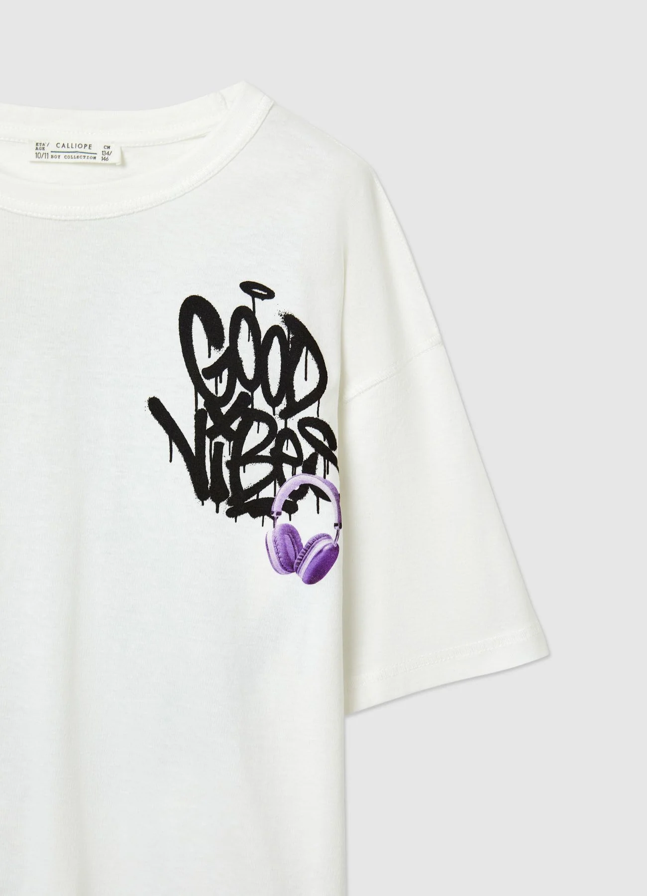 T-shirt over con stampa graffiti - Image 3