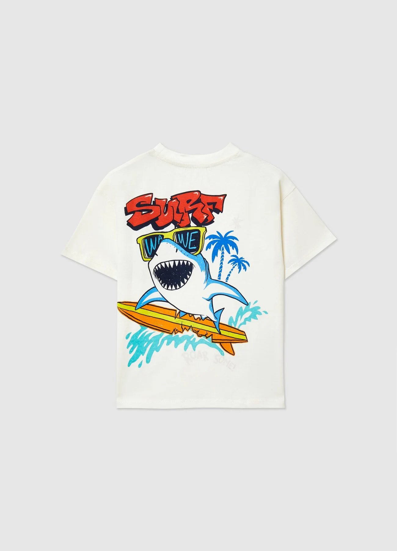 T-shirt over con stampa squalo surf - Image 2